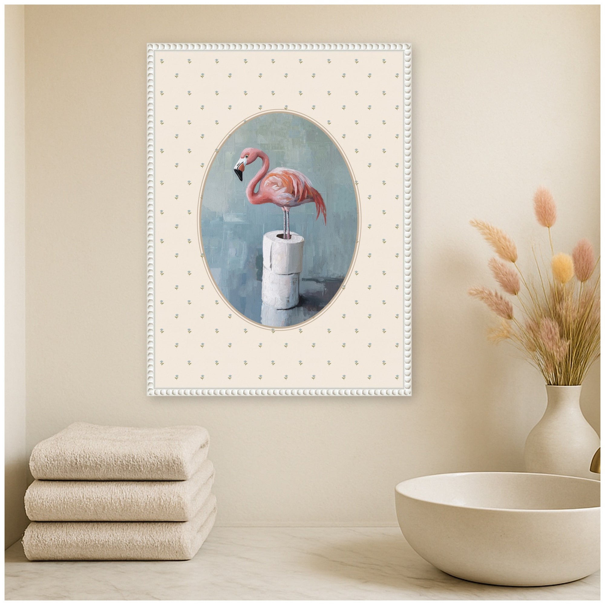 Framed Canvas 18x24 Sylvie Beaded White 7