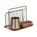 File Folder Organizer Walnut Brown Gold 3 Piece 1