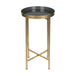 Tea Table Gold Gray 14x14x26 2