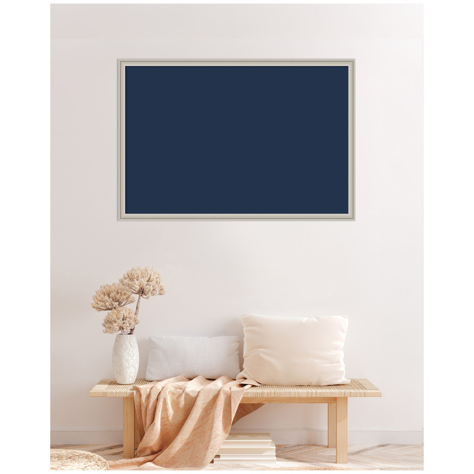 Framed Fabric Pinboard Midnight Harbor Blue Wall Organization