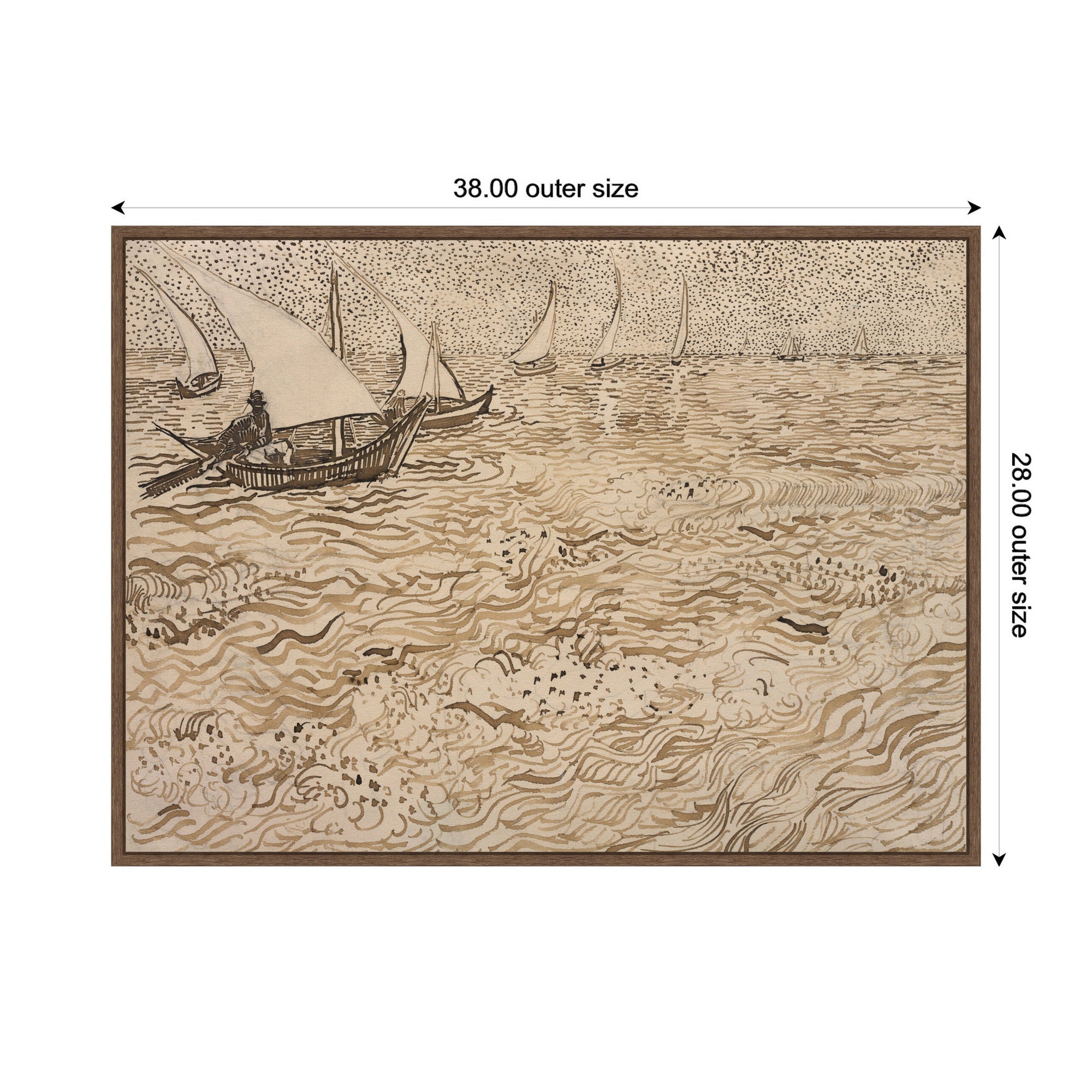 Framed Canvas 38x28 Sylvie Walnut 2
