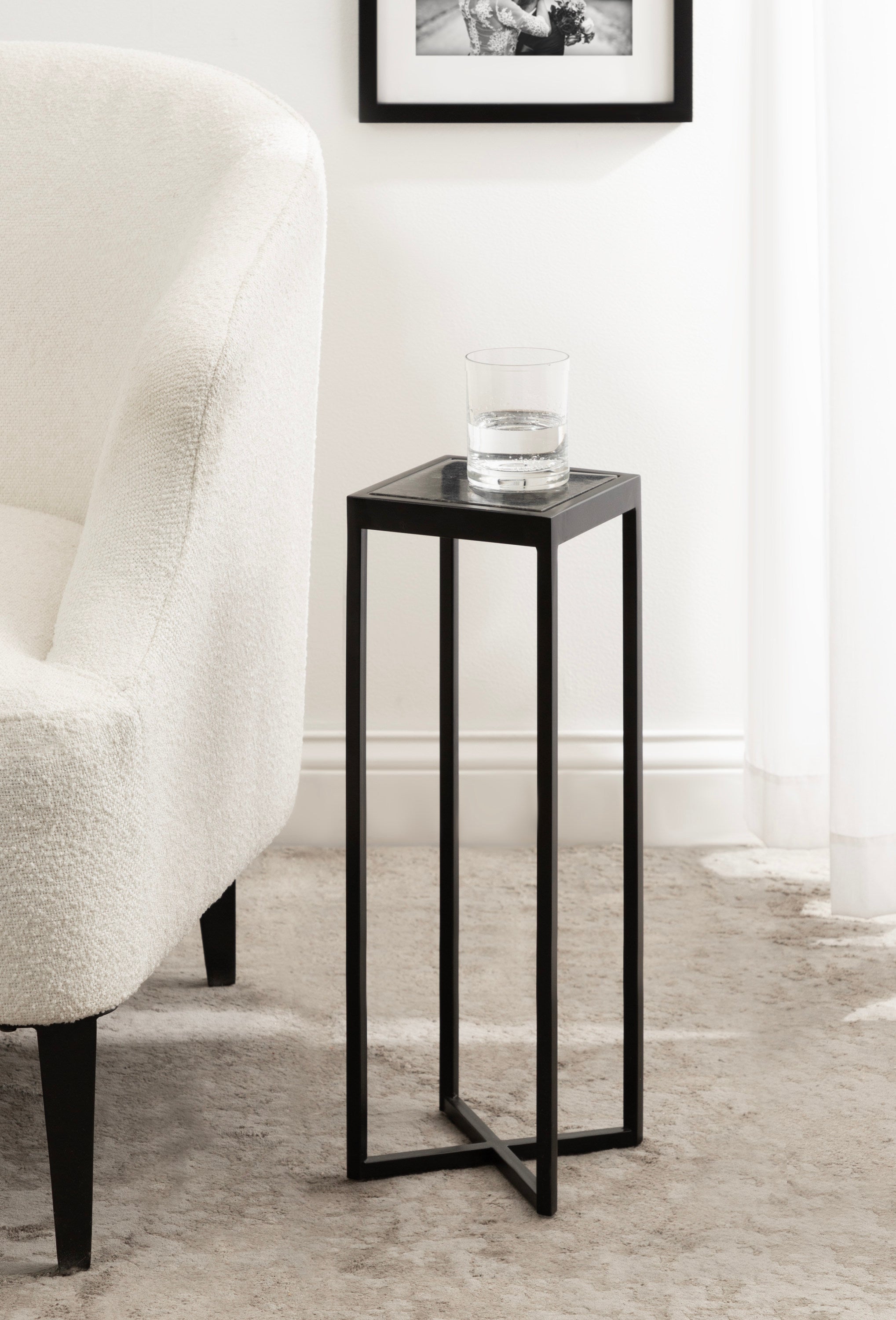 Drink Table Black 7x7x21 5
