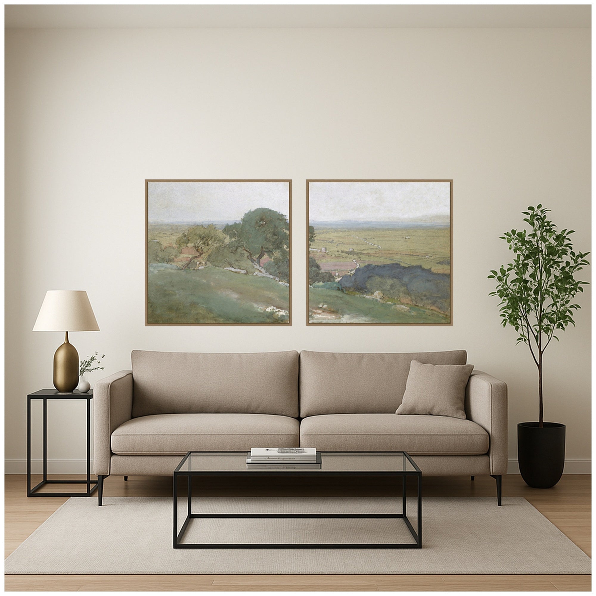 Art Set 2 Piece Set 30x30 Sylvie Dark Gold 5