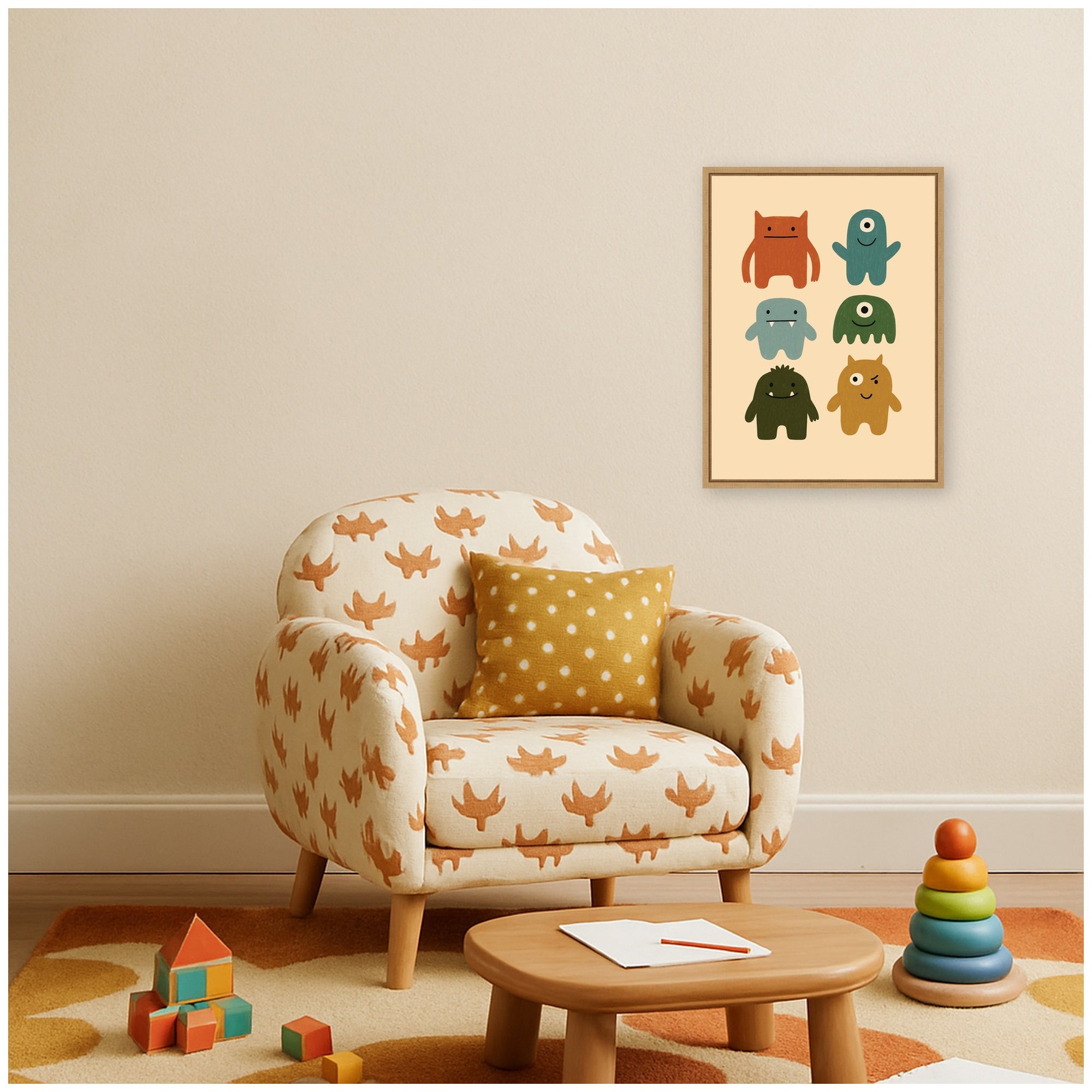 Monster Arts by Laura Moss Framed Canvas Wall Art Print