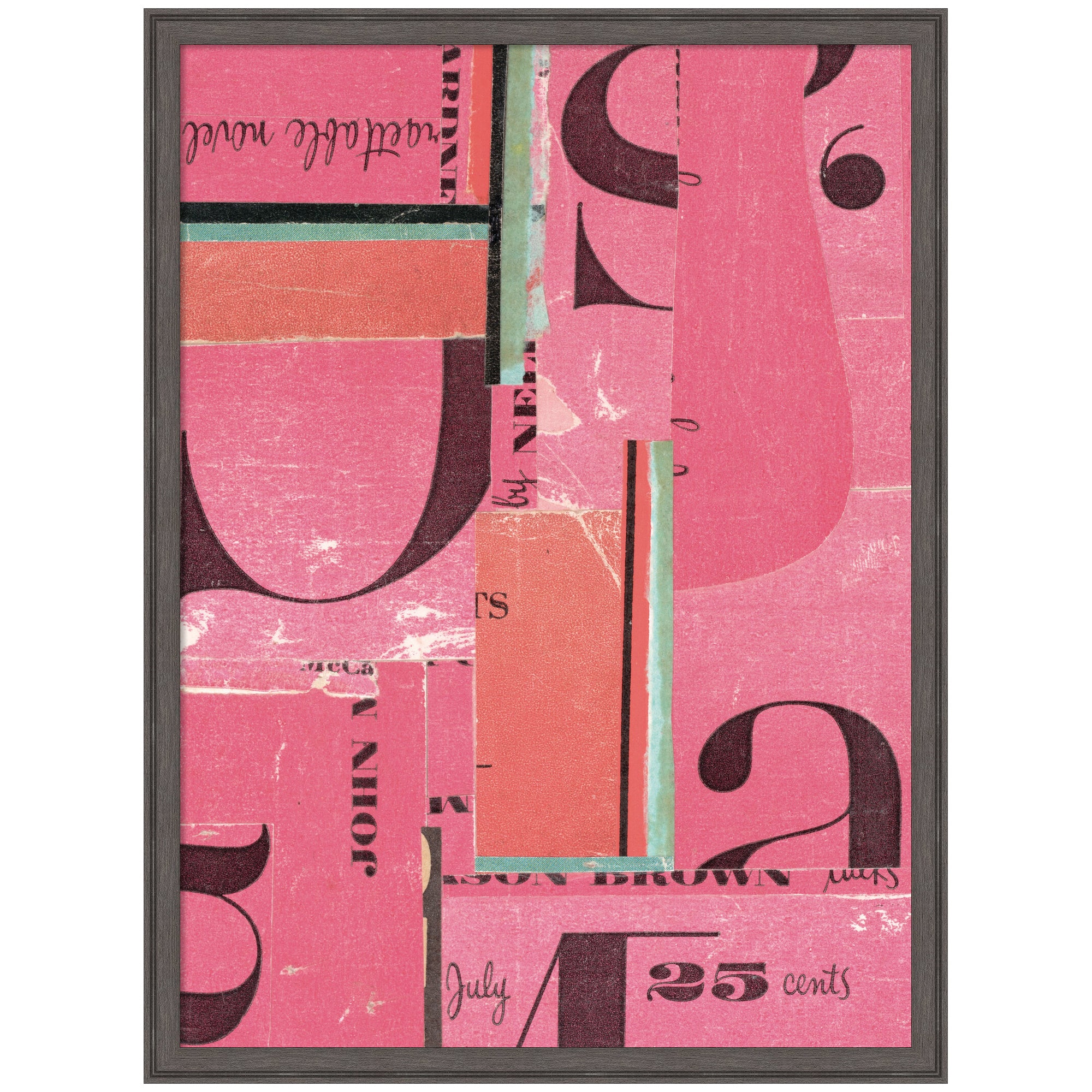 Typography Pink by Felicia Dadak Framed Mounted Canvas Wall Art Print
