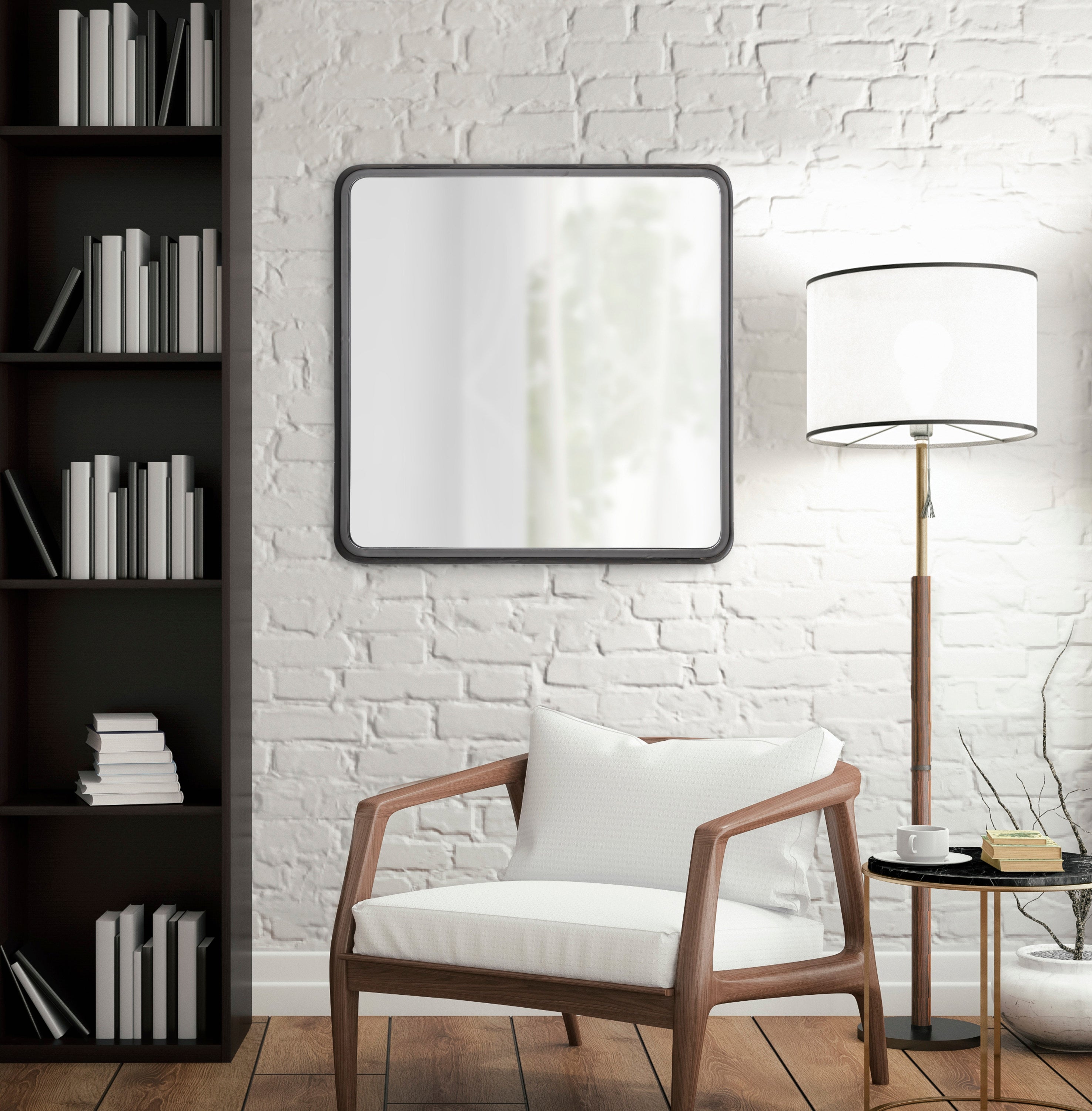 Square Mirror 28x28 Gray 7
