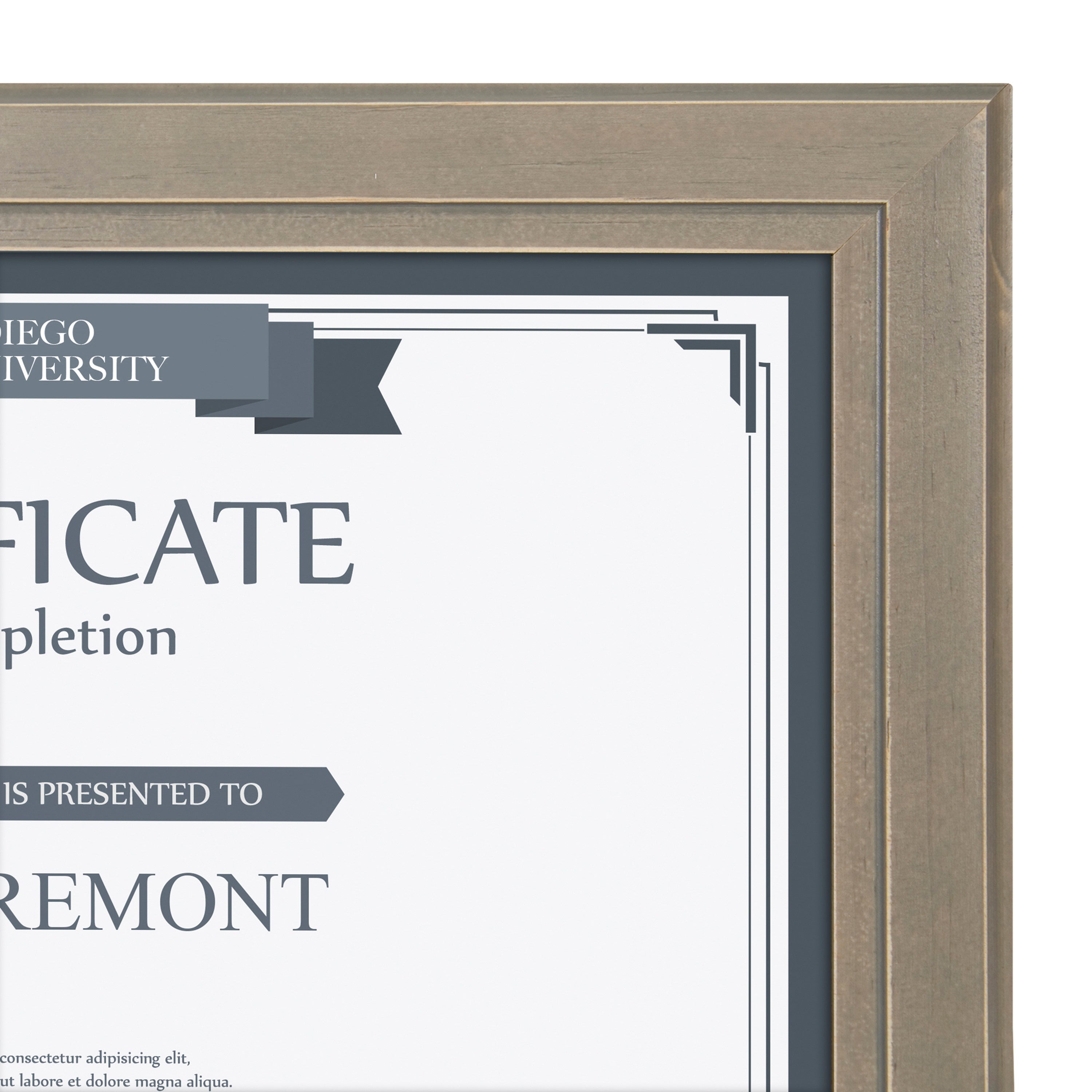 Document Frame Distressed Gray 8.5x11 4