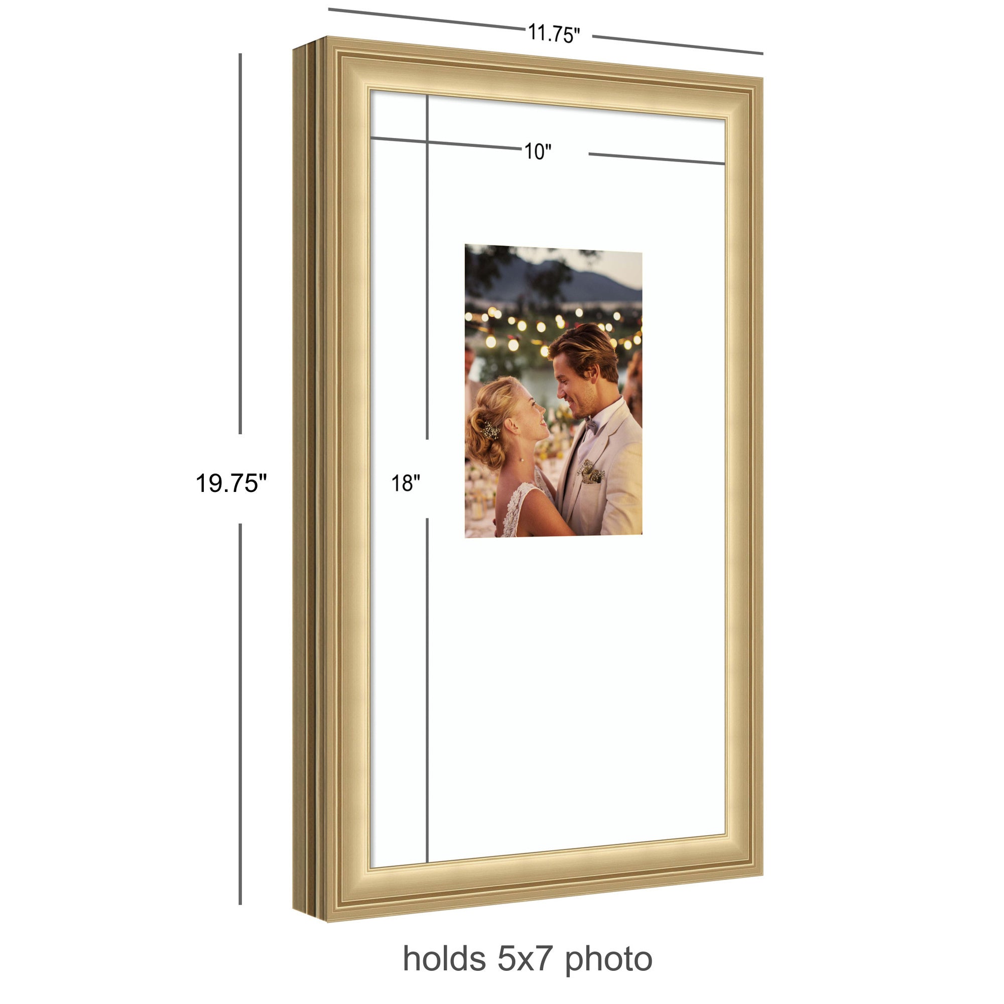 Wall Frame Florence Gold 10x18 matted to 5x7 2
