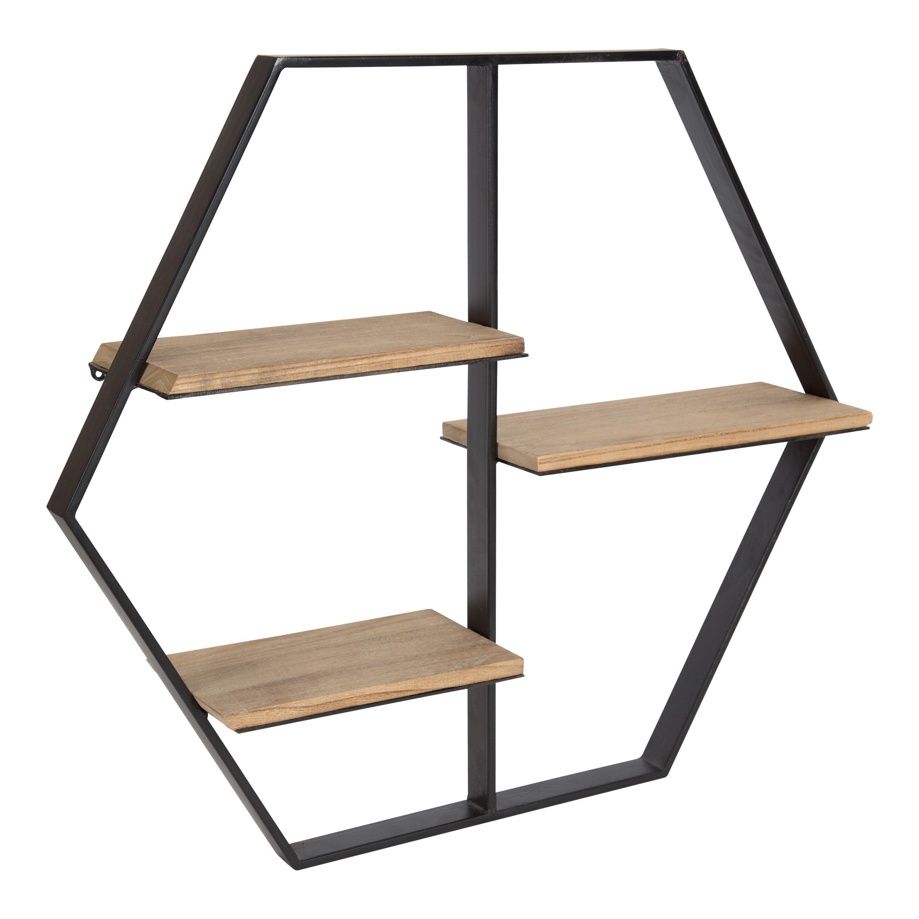 Accent Shelf 25.5x22x5 Rustic Brown Black 1
