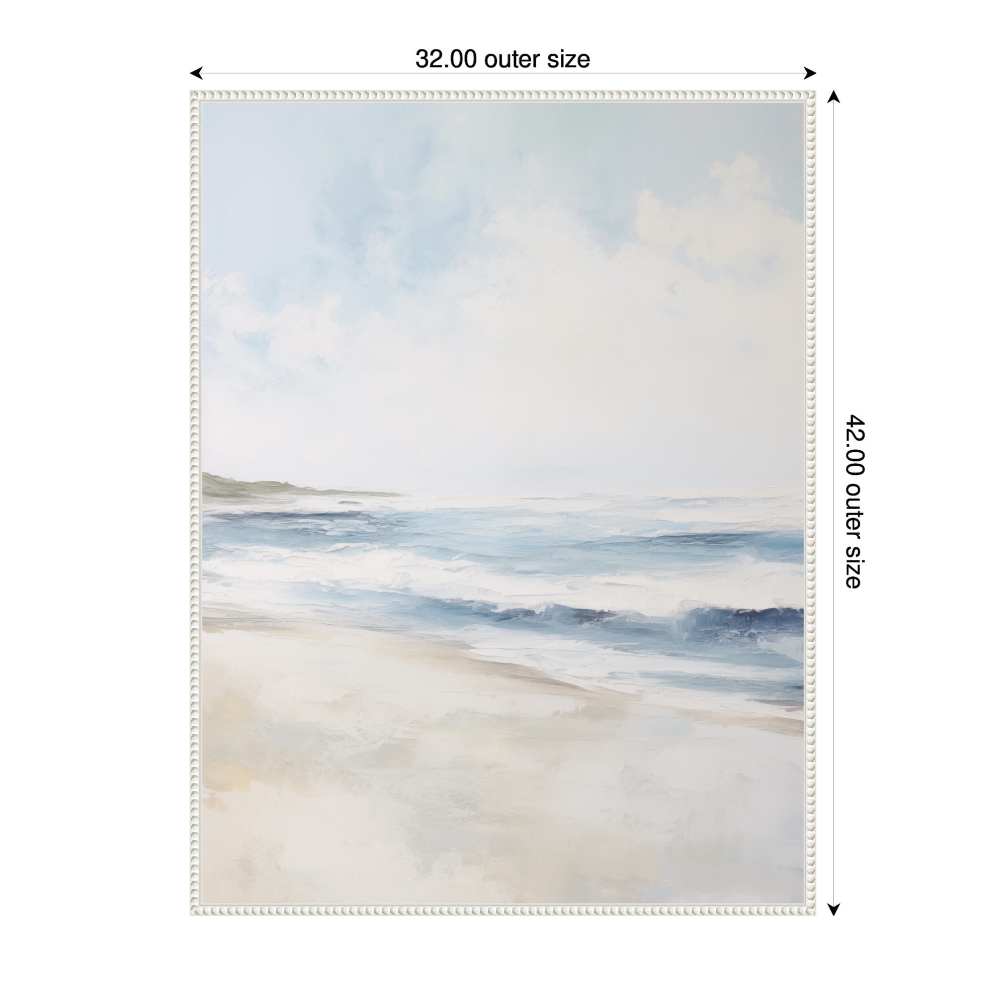 Framed Canvas 32x42 Sylvie Beaded White 2