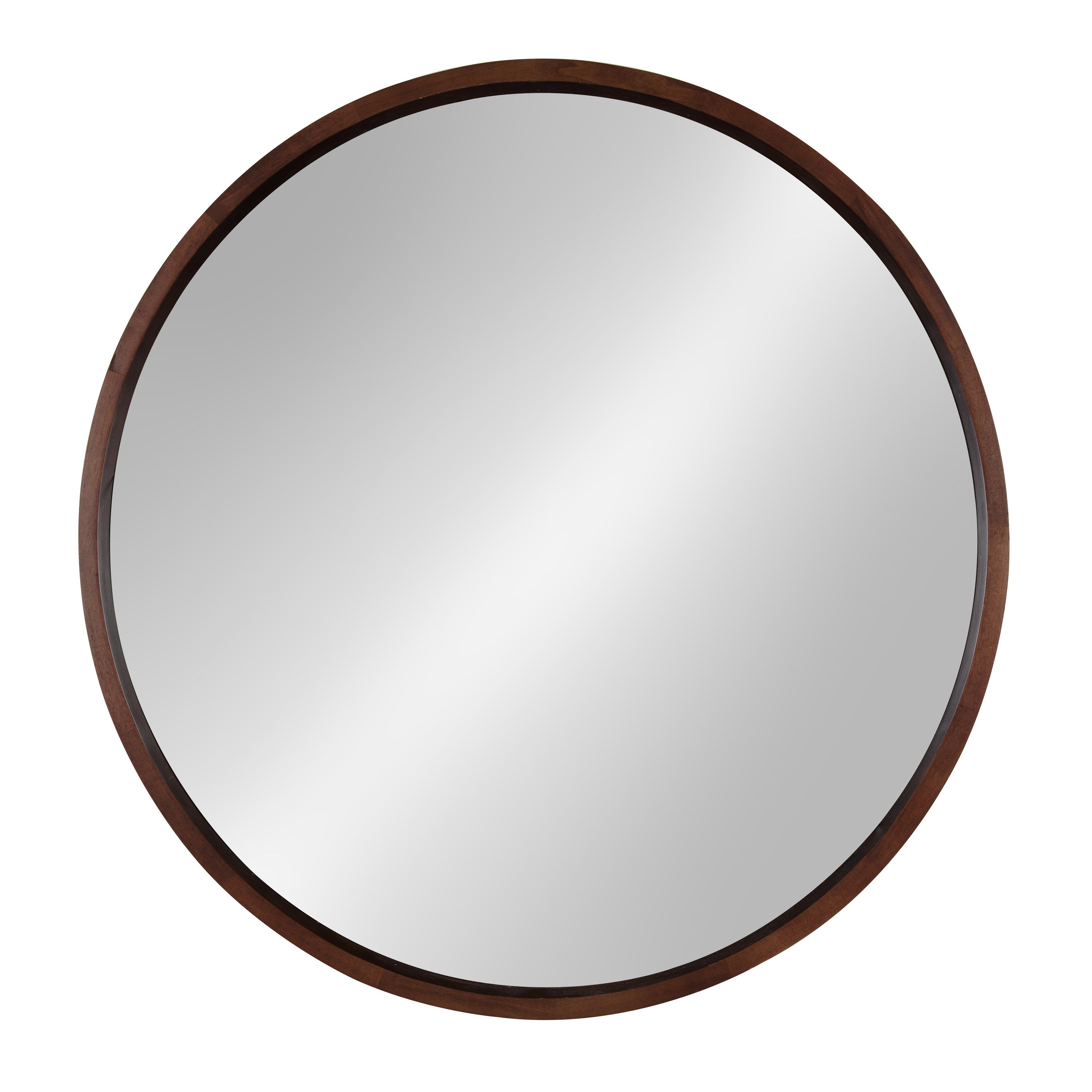 Round Mirror Dark Brown 30" Diameter 5