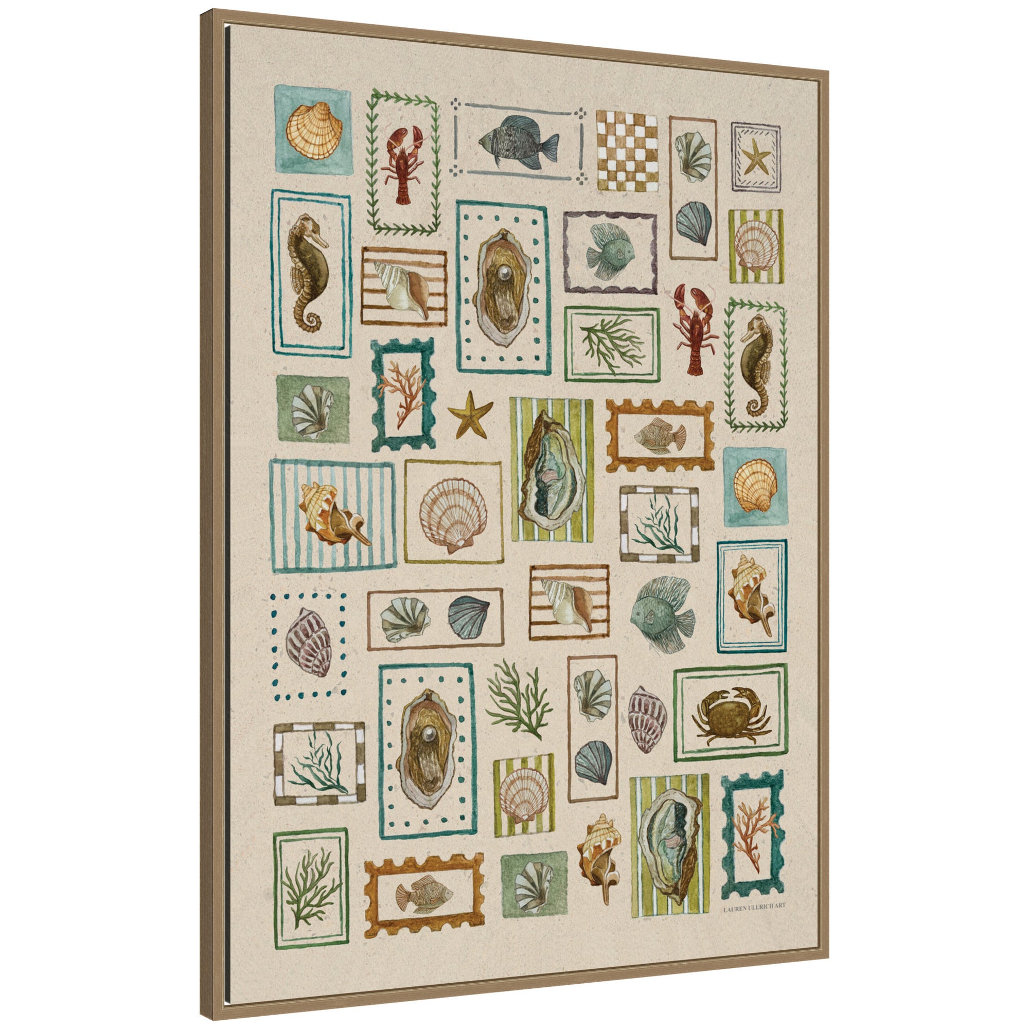 Framed Canvas Sylvie Dark Gold 28x38 1