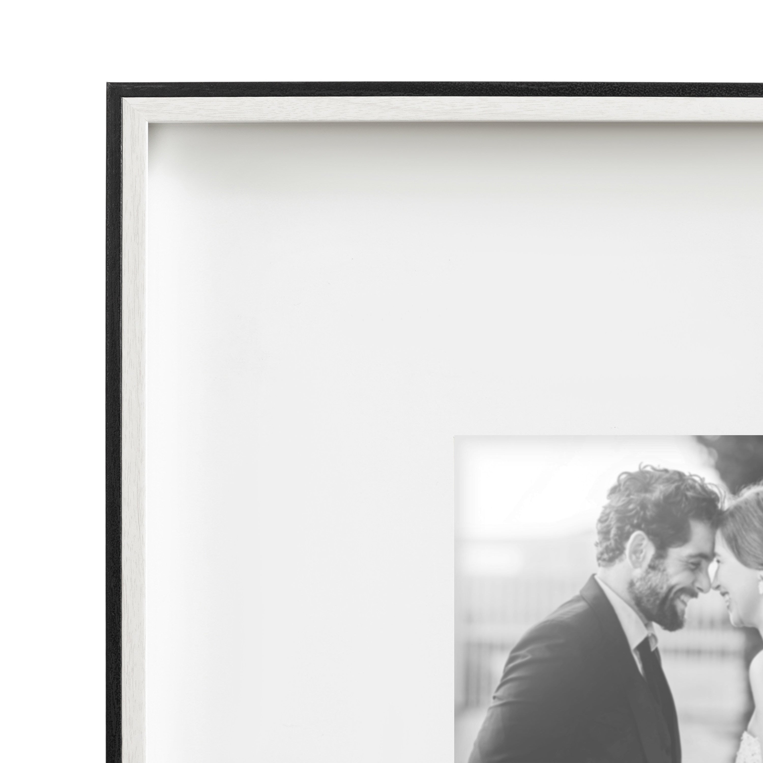 Wall Frame 16x16 matted to 8x8 Black White 3