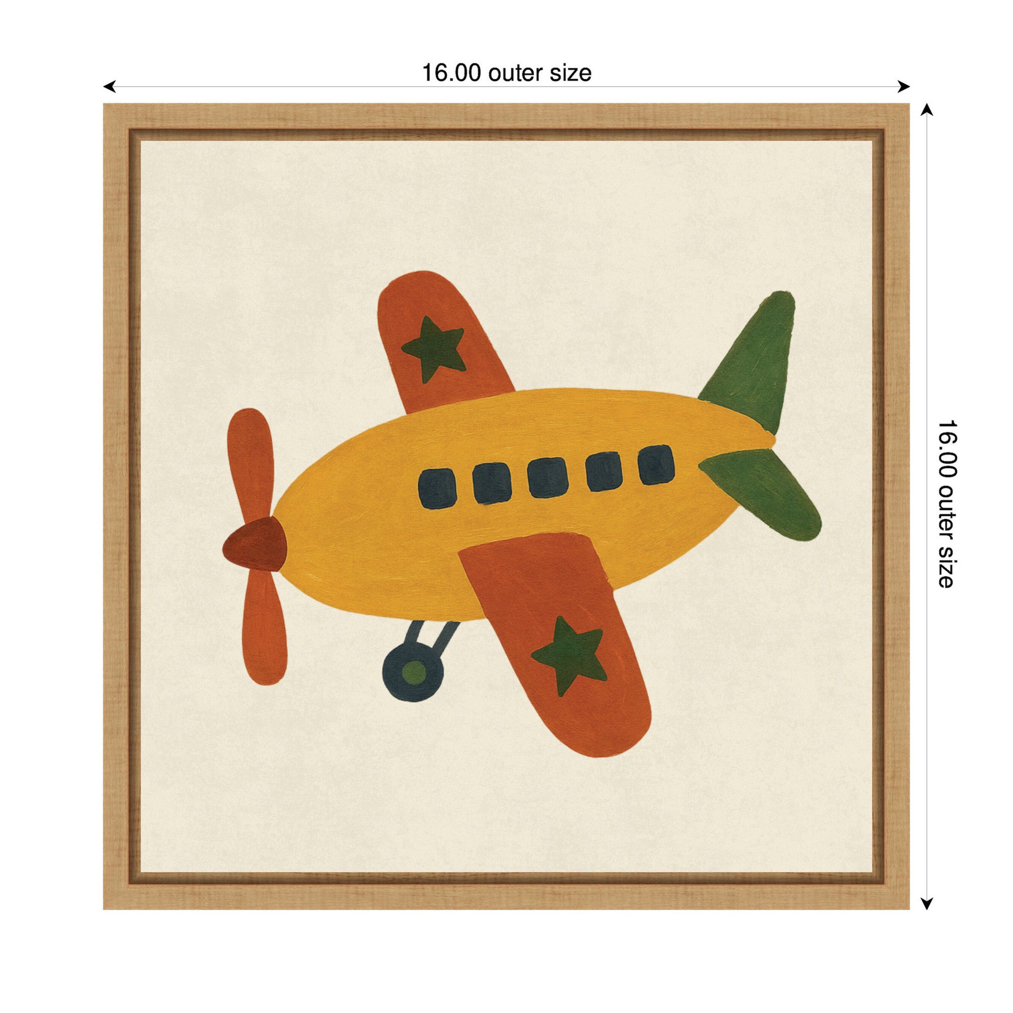 Kids Plane Square by Laura Moss Framed Canvas Wall Art Print
