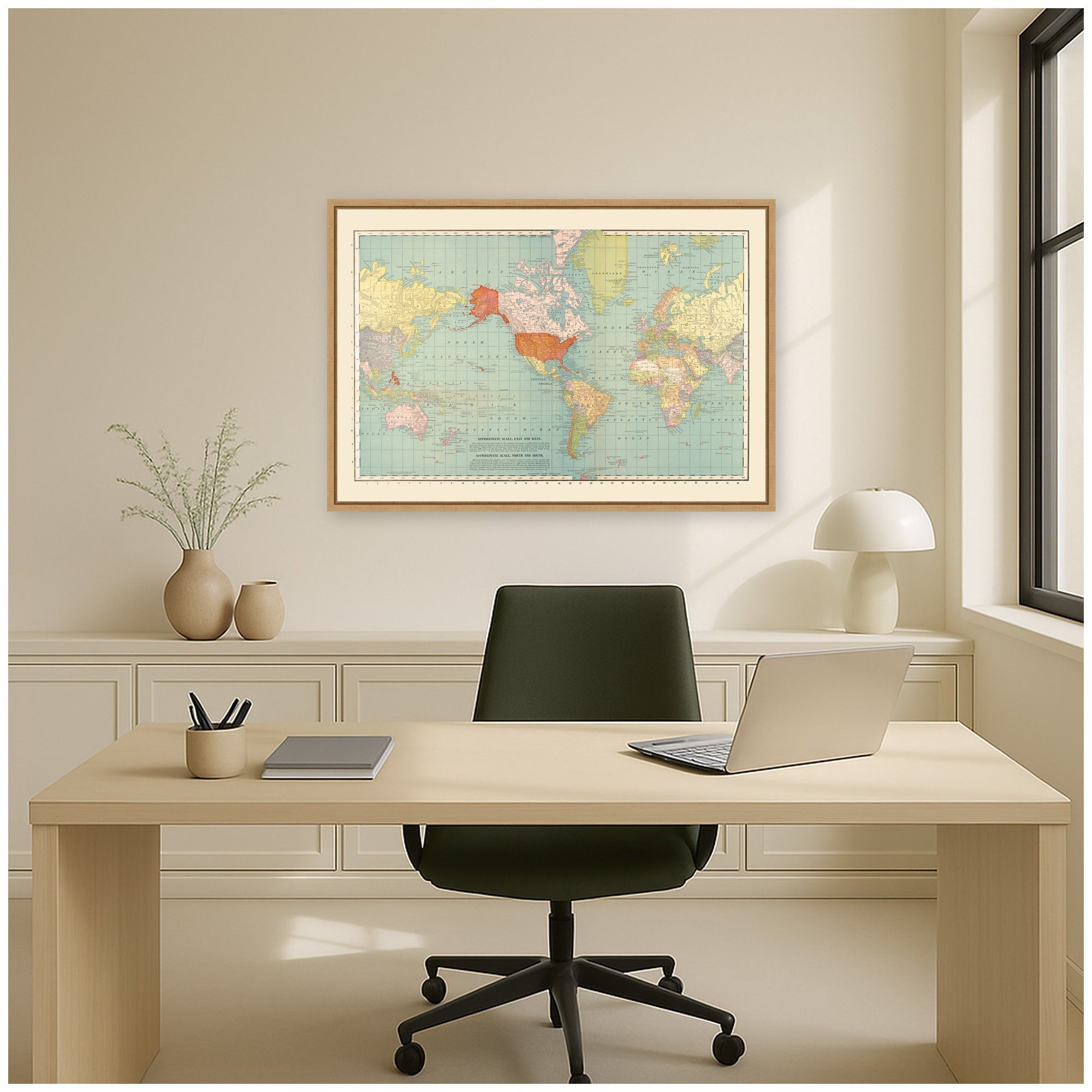 Framed Canvas Sylvie Natural 33x23 6