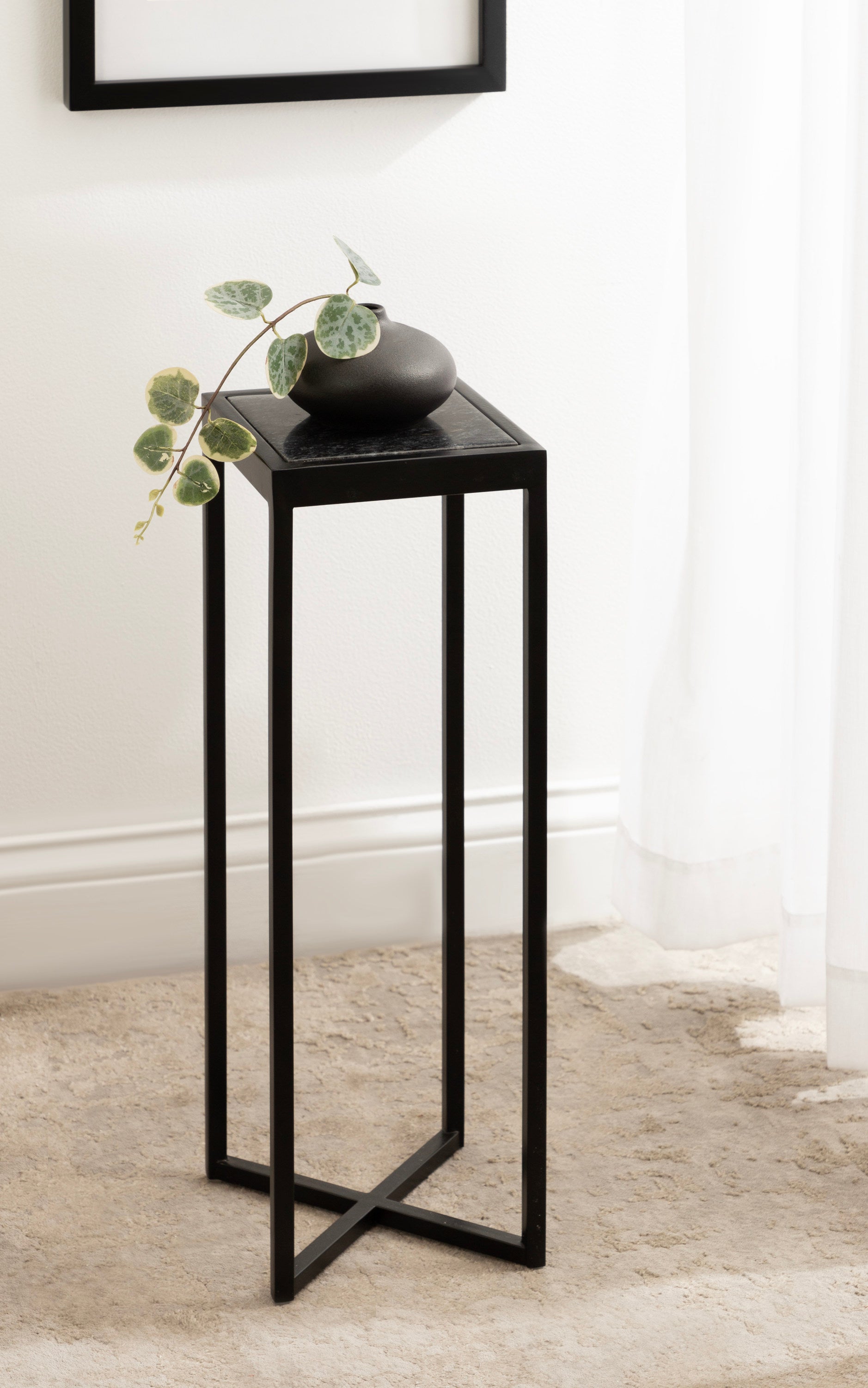 Drink Table Black 7x7x21 6