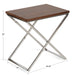 Side Table Walnut Brown Silver 20x14x20 2