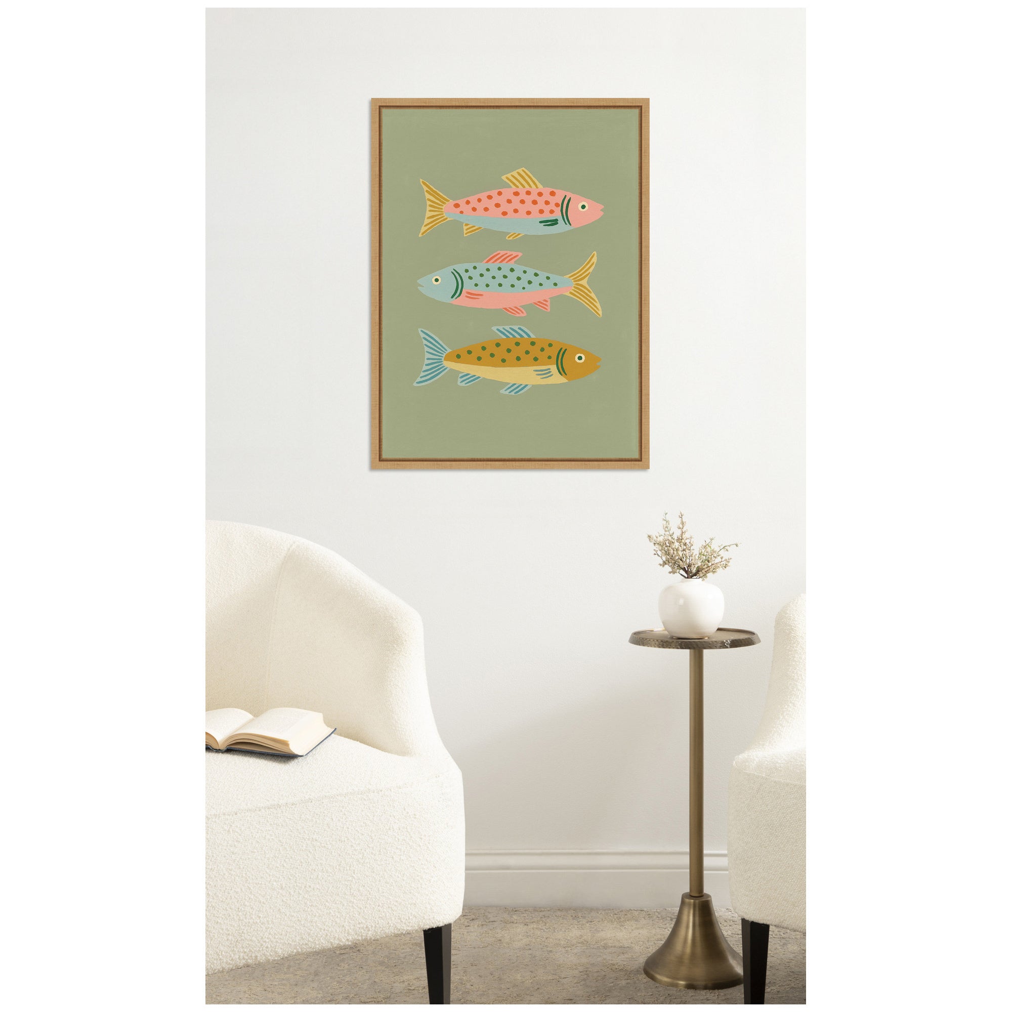 Fishes by Laura Moss Framed Canvas Wall Art Print