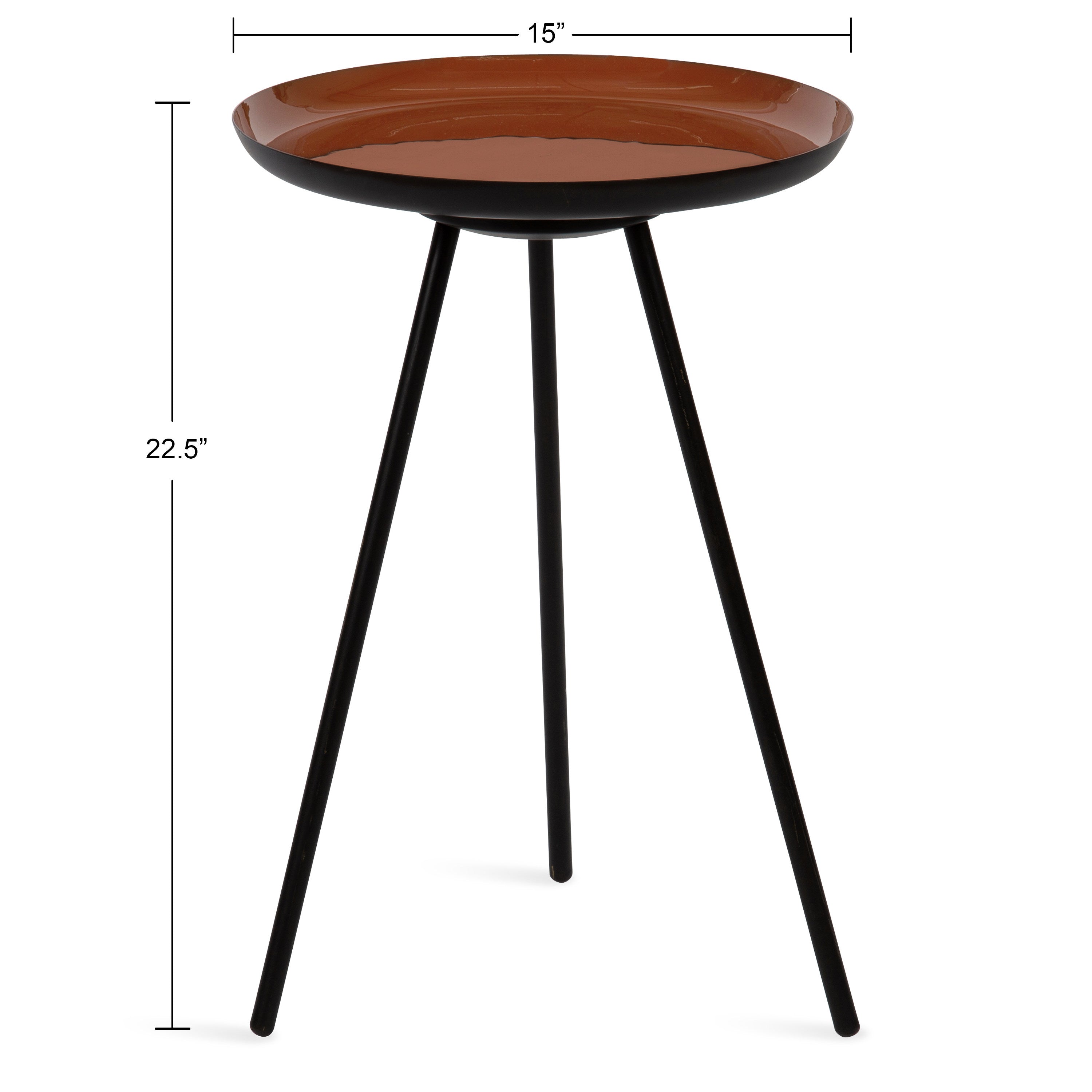 Side Table 15x15x22.5 Red Black 2