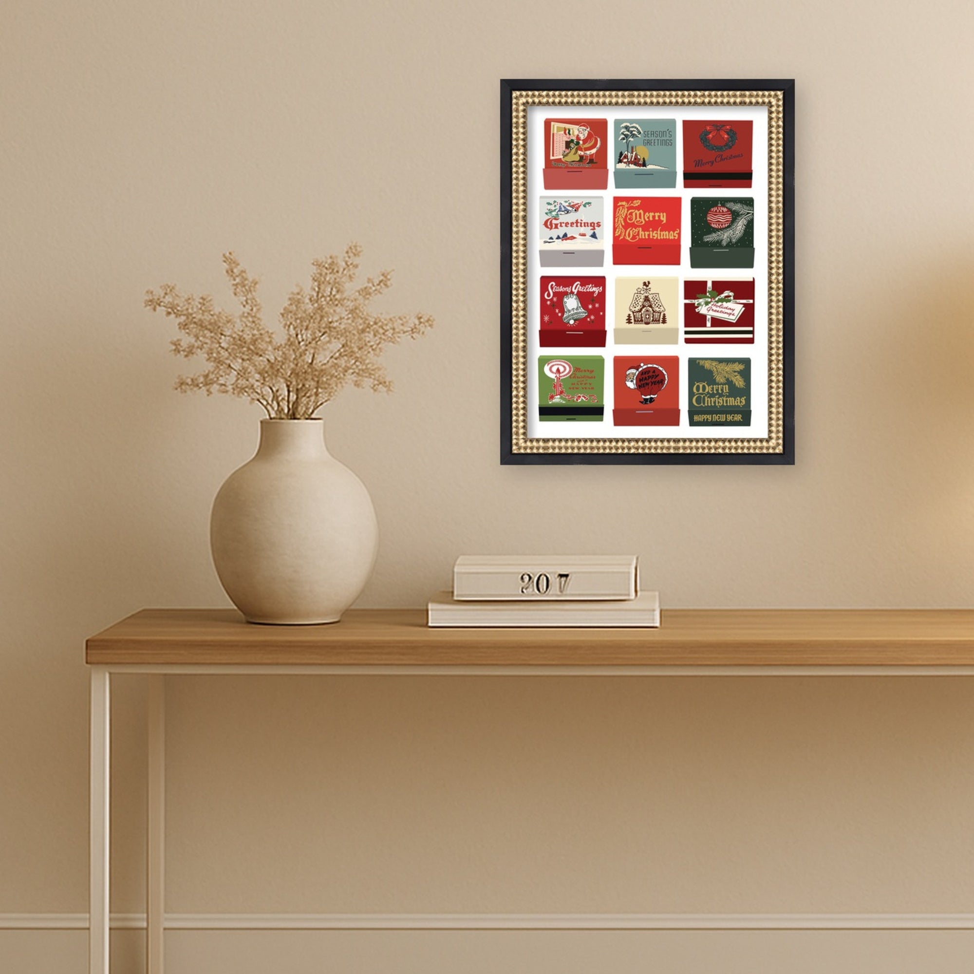 Mounted Canvas Castellan Black 13x17 5