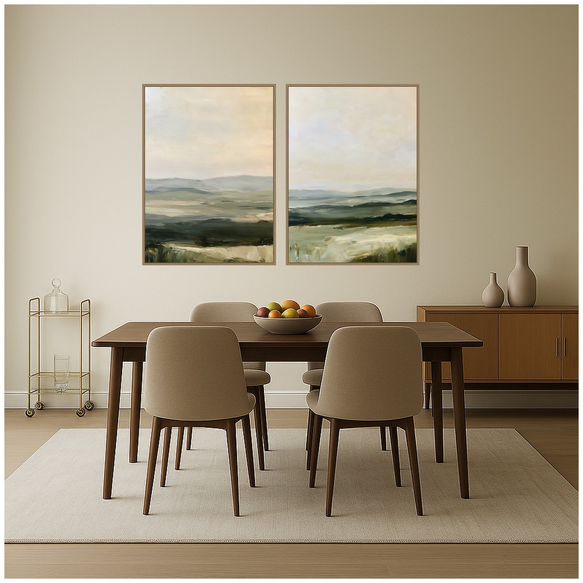 Framed Canvas Sylvie Dark Gold 2 Piece Set 28x38 6