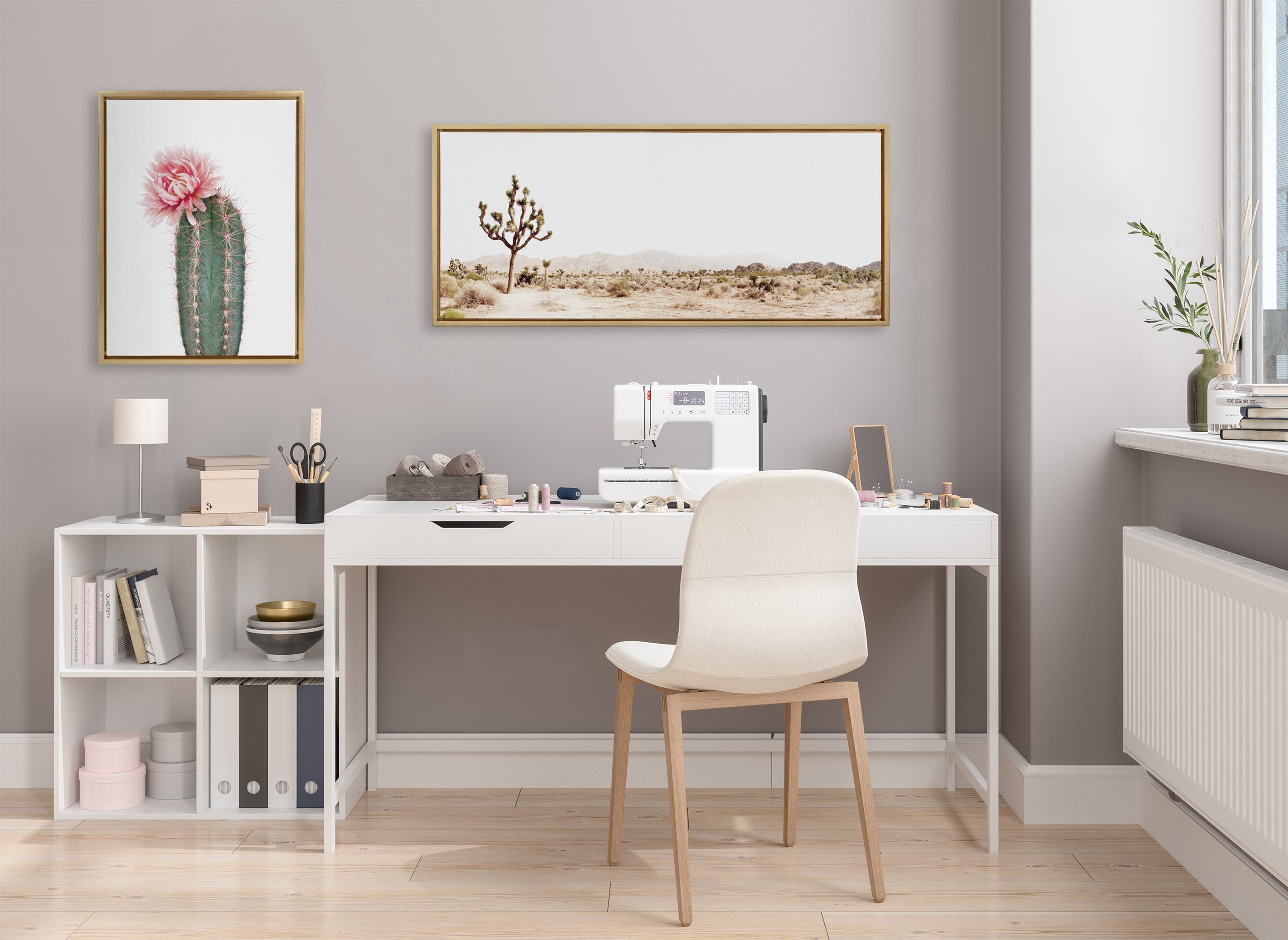 Framed Canvas Sylvie Bright Gold 18x40 6