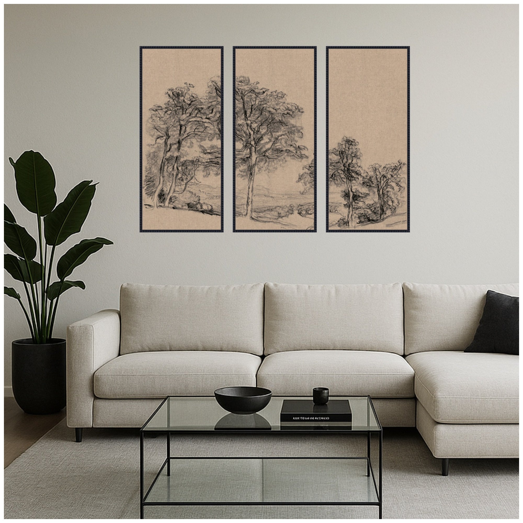 Art Set 3 Piece Set 18x40 Sylvie Beaded Black 5