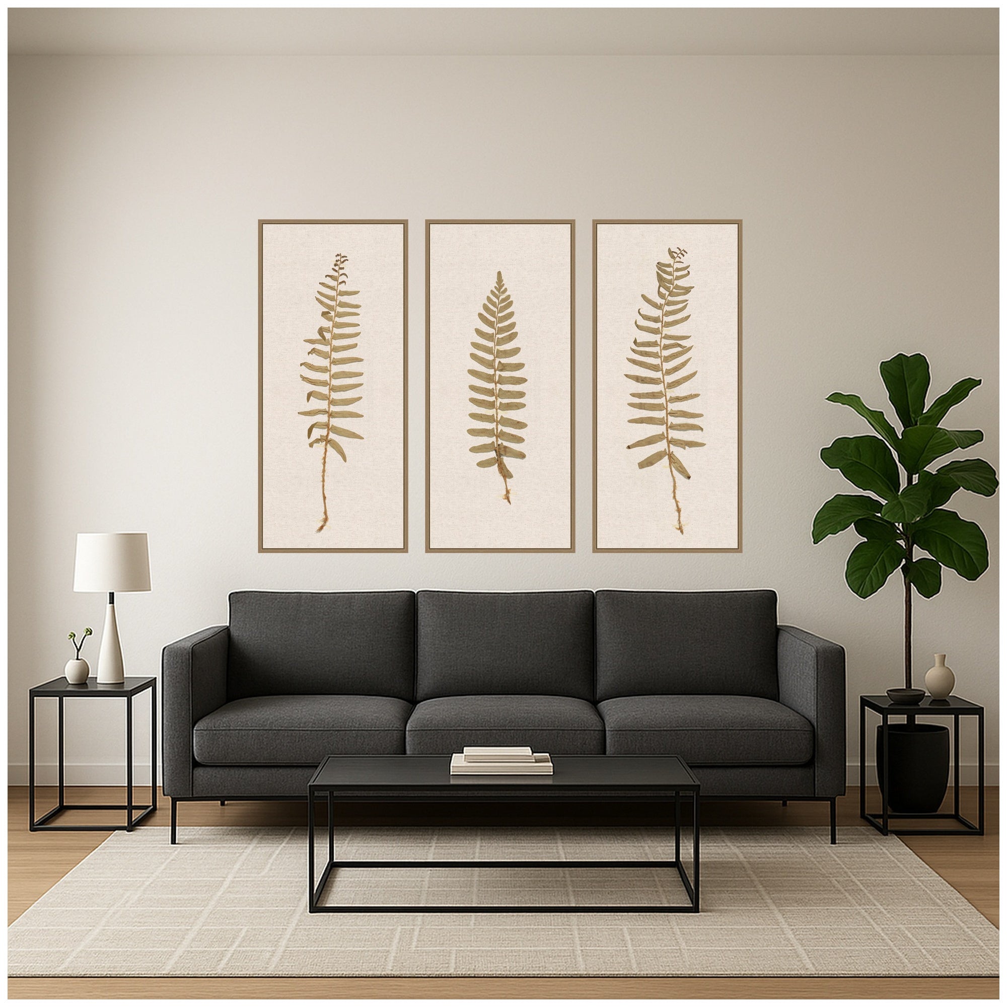Art Set 3 Piece Set 18x40 Sylvie Dark Gold 6