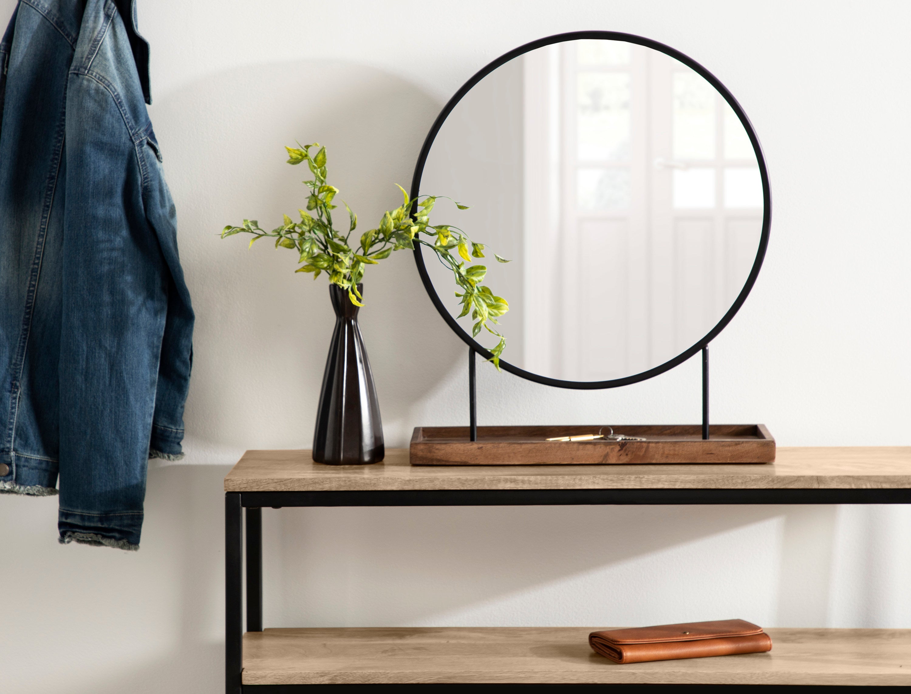 Tabletop Mirror Brown Black 18x22 8
