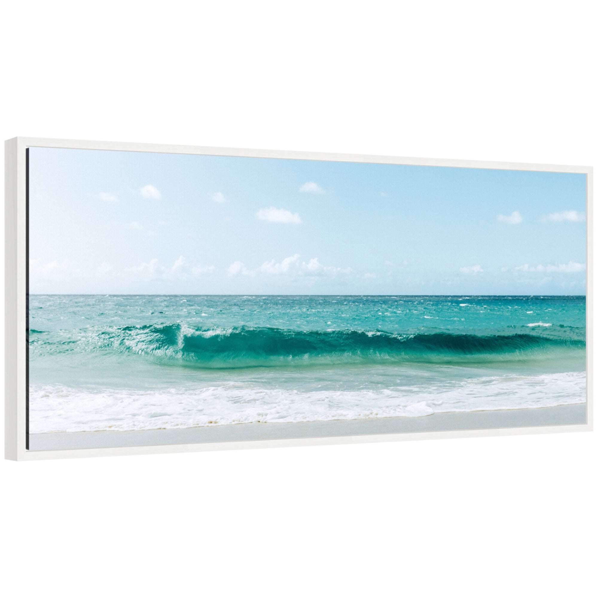 Sylvie Beach Ocean Day over Blue Clear Waters Framed Canvas by Alicia Abla