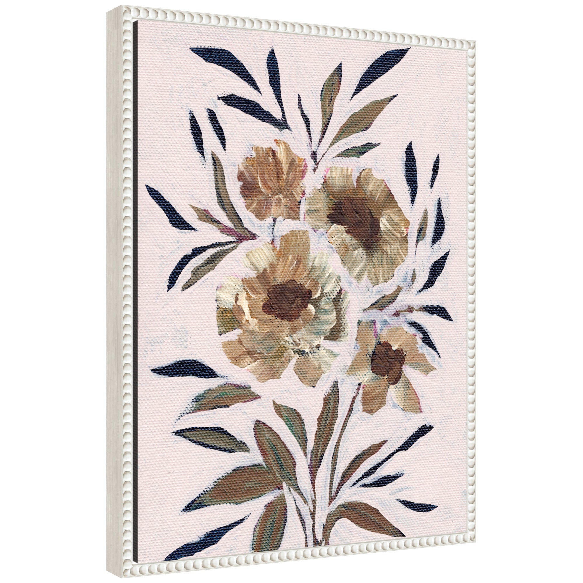 Sylvie Muted Paintrely Florals Framed Canvas by Nikita Jariwala