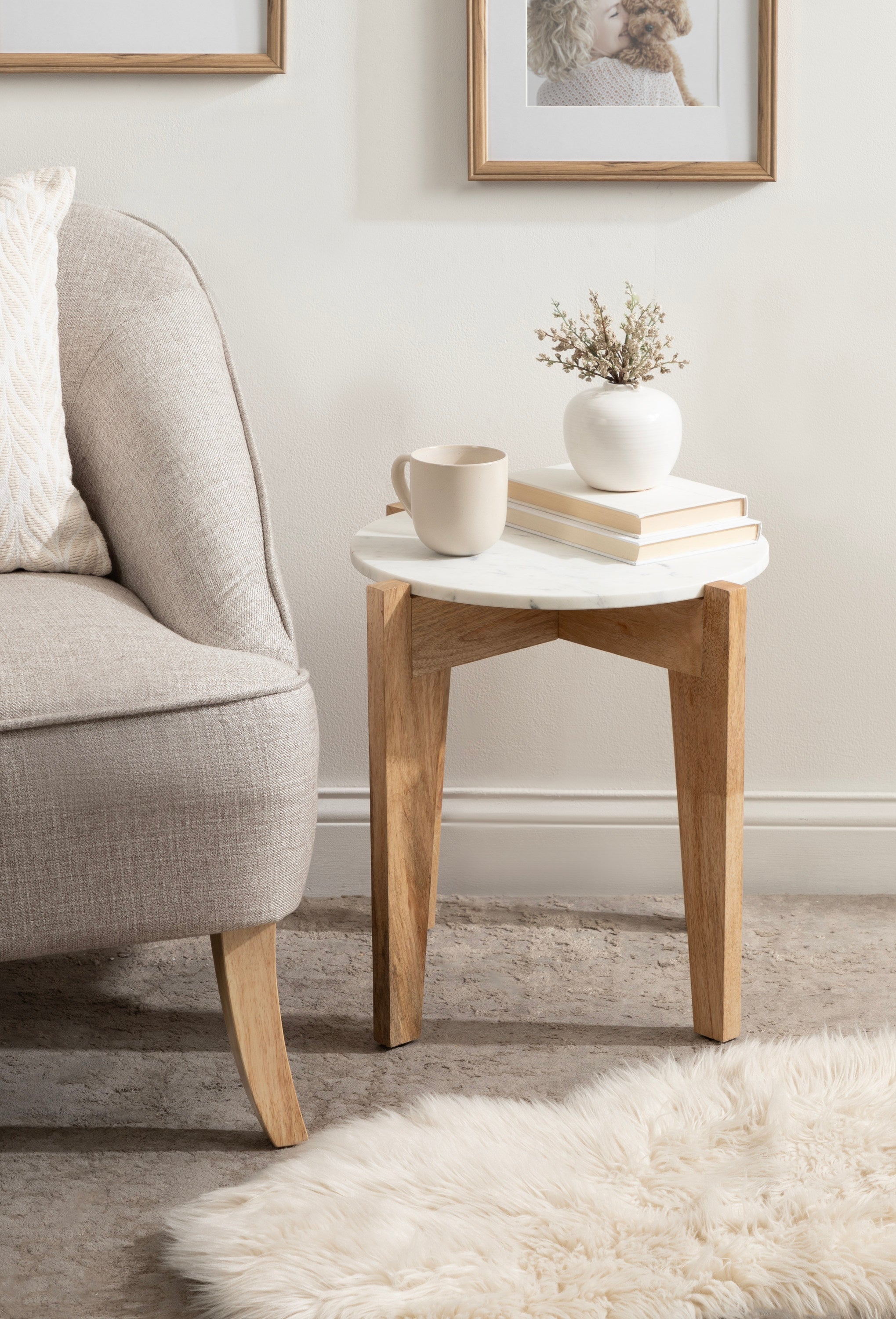 Icelyn Marble Side Table