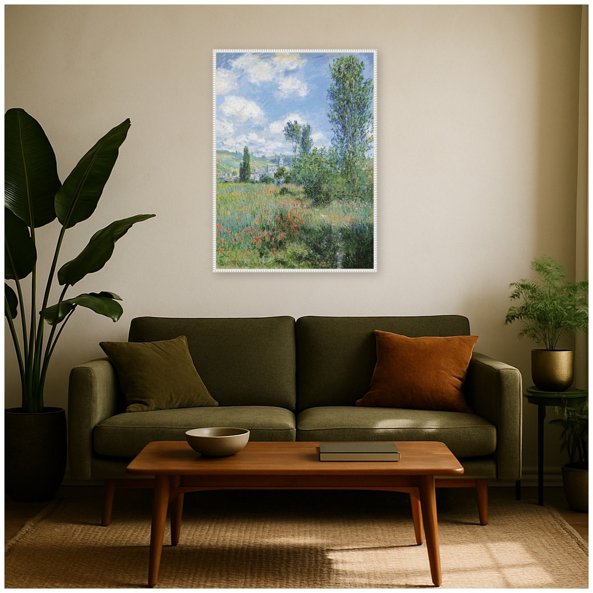 Framed Canvas 28x38 Sylvie Beaded White 6