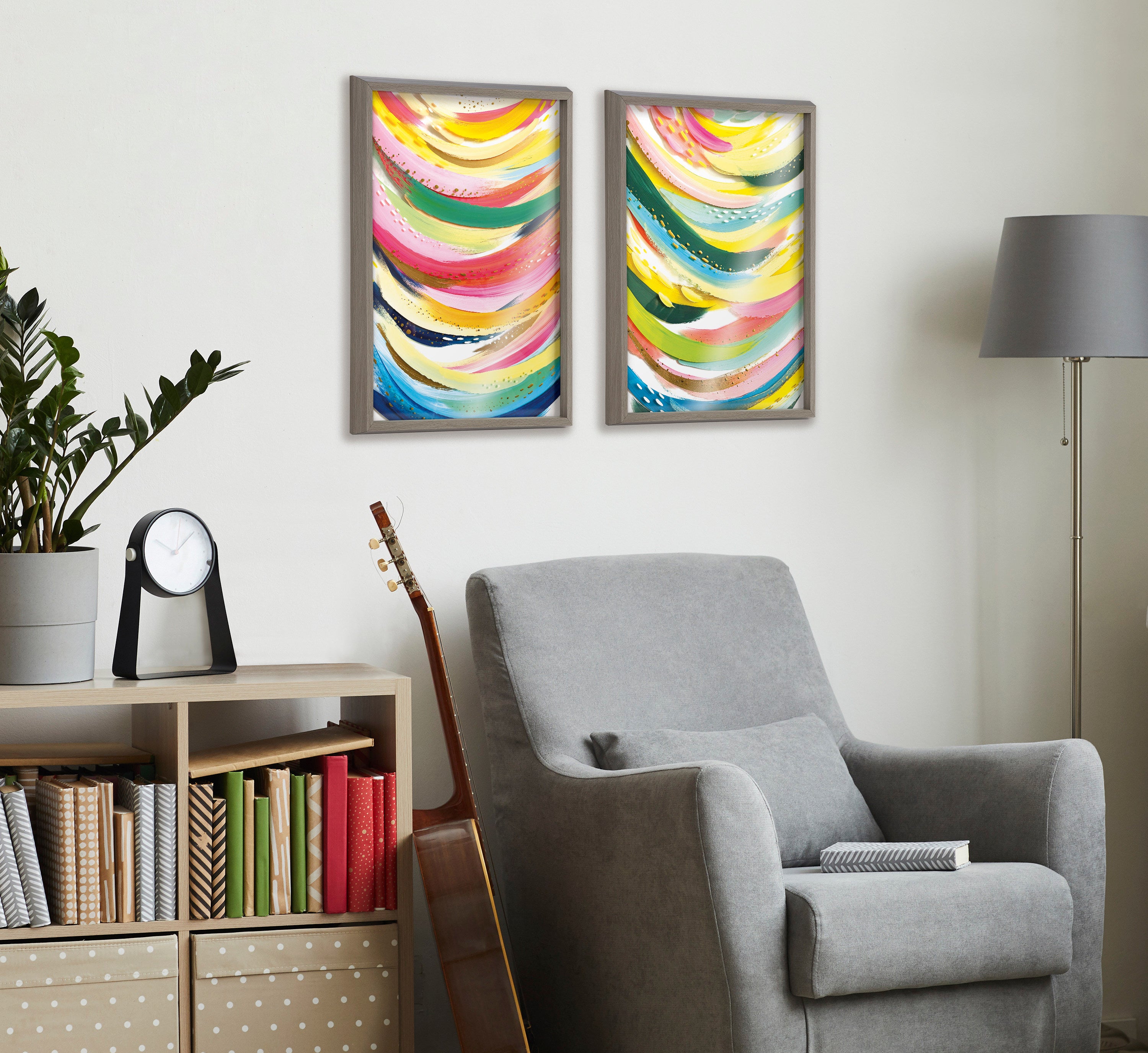 Blake Brushstroke 120 Framed Printed Glass by Jessi Raulet of Ettavee
