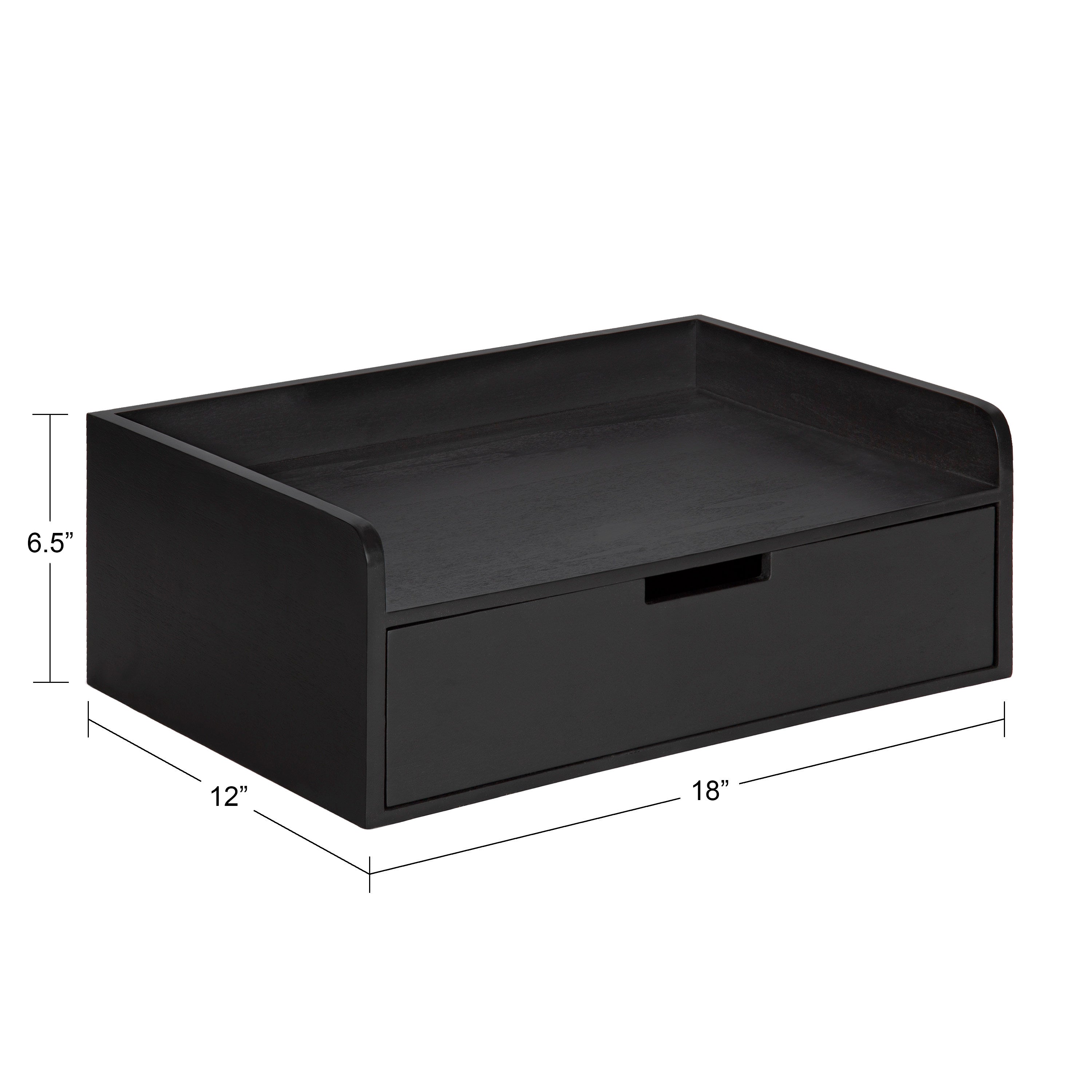 Floating Side Table Black 18x12x7 2
