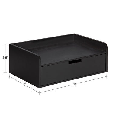 Floating Side Table Black 18x12x7 2