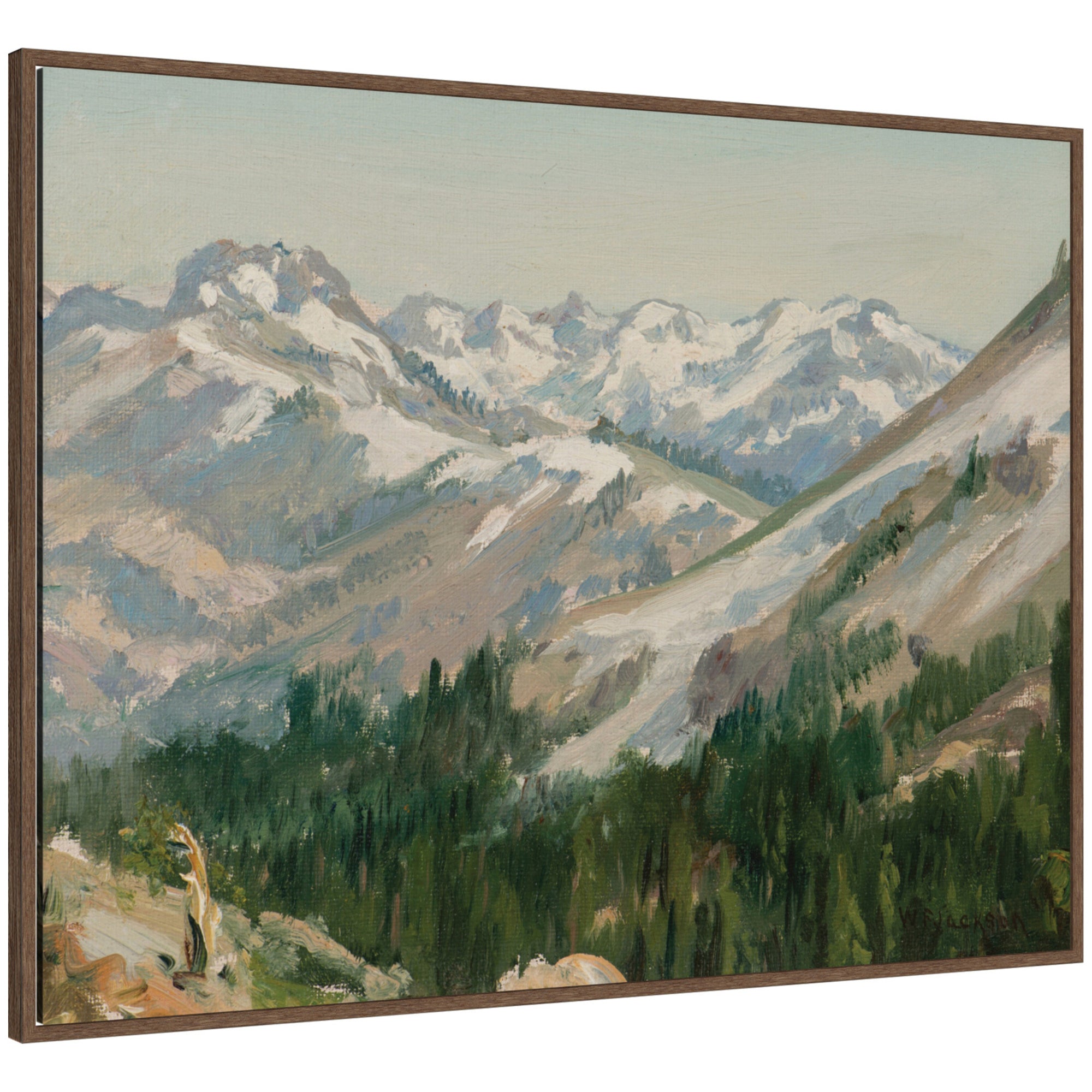 Framed Canvas Sylvie Walnut 42x32 1