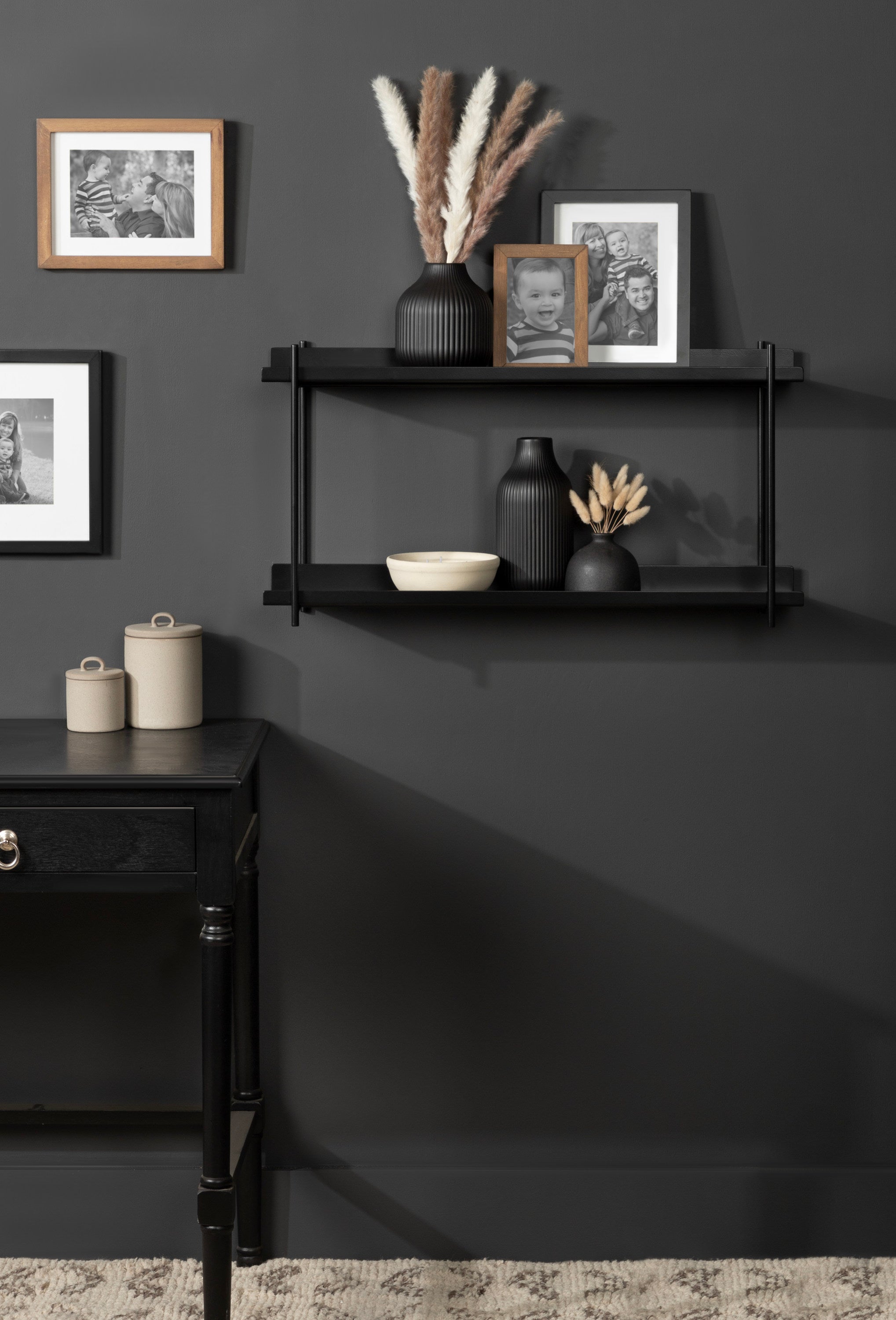Accent Shelf Black 28x7x15 8
