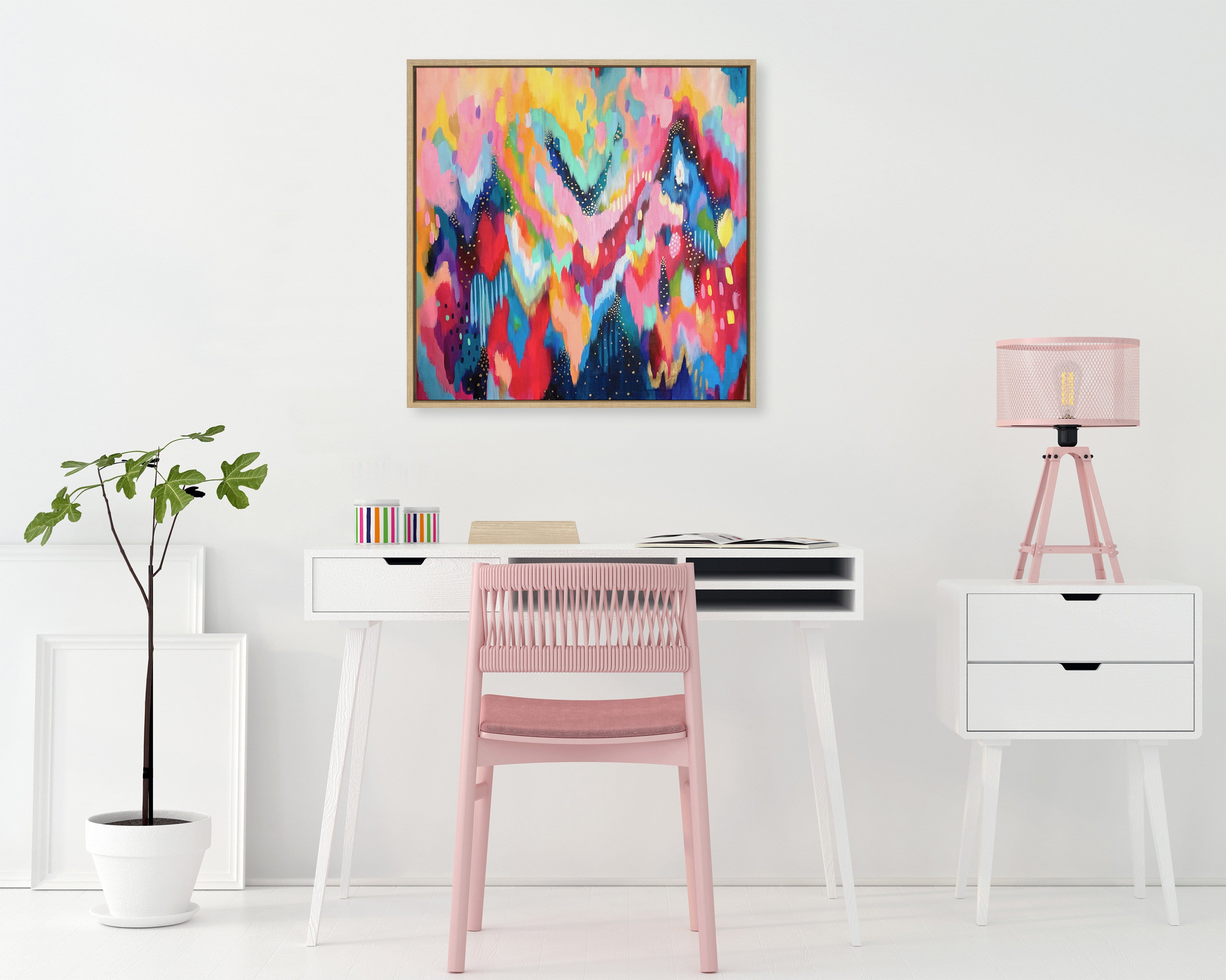 Sylvie EV Brushstroke 100 Framed Canvas by Jessi Raulet of Ettavee