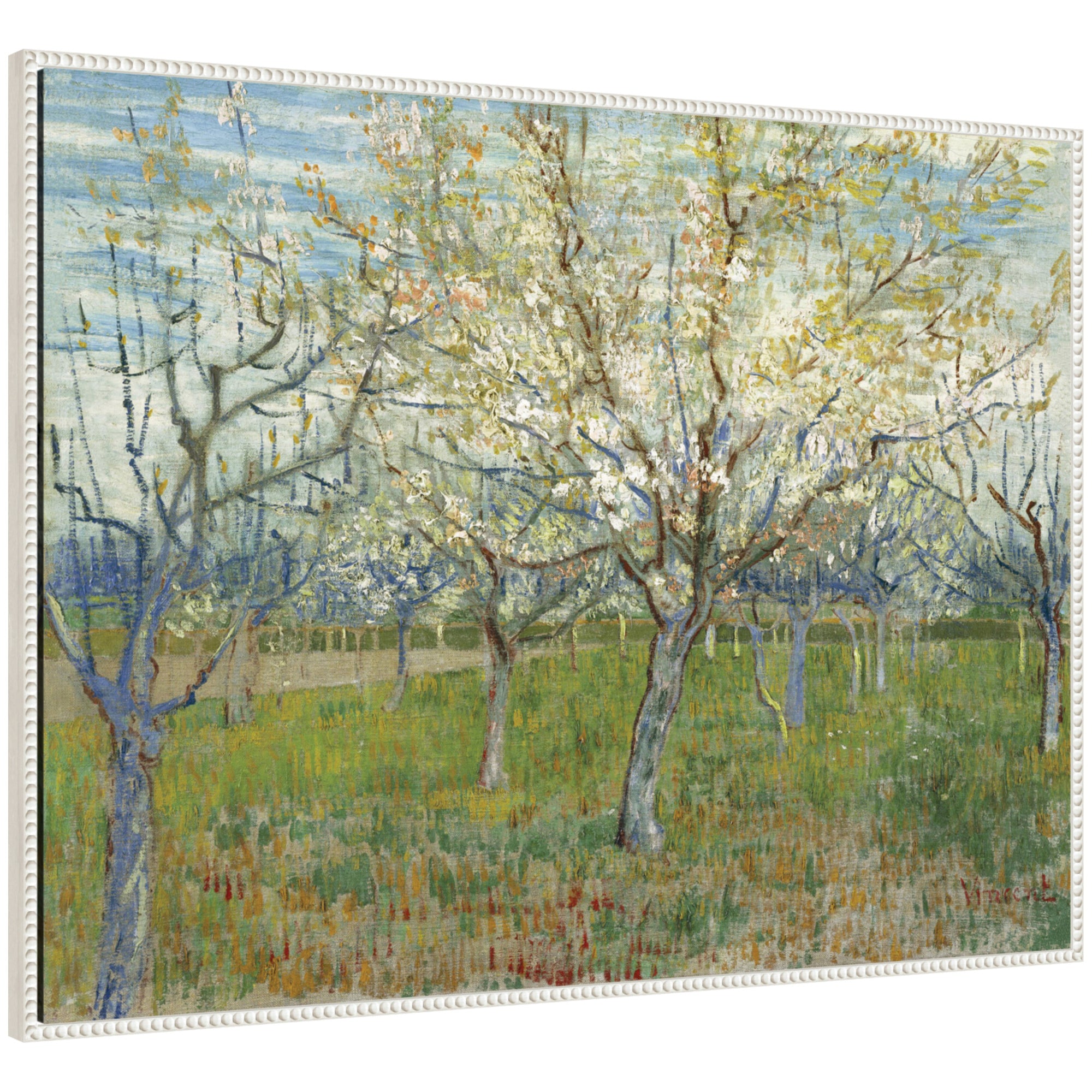 Framed Canvas 42x32 Sylvie Beaded White 1