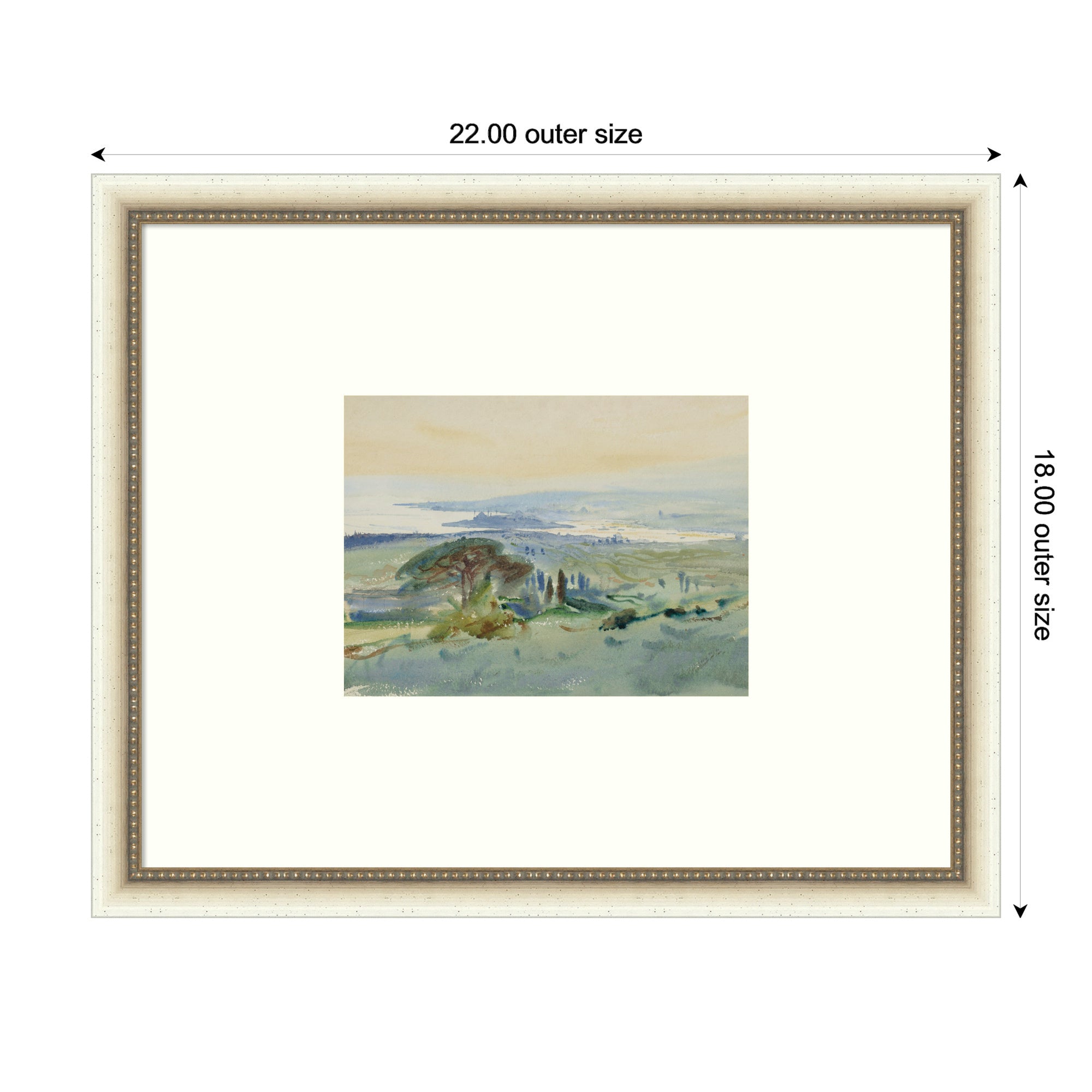 Framed Art 22x18 Belmont Distress White 6