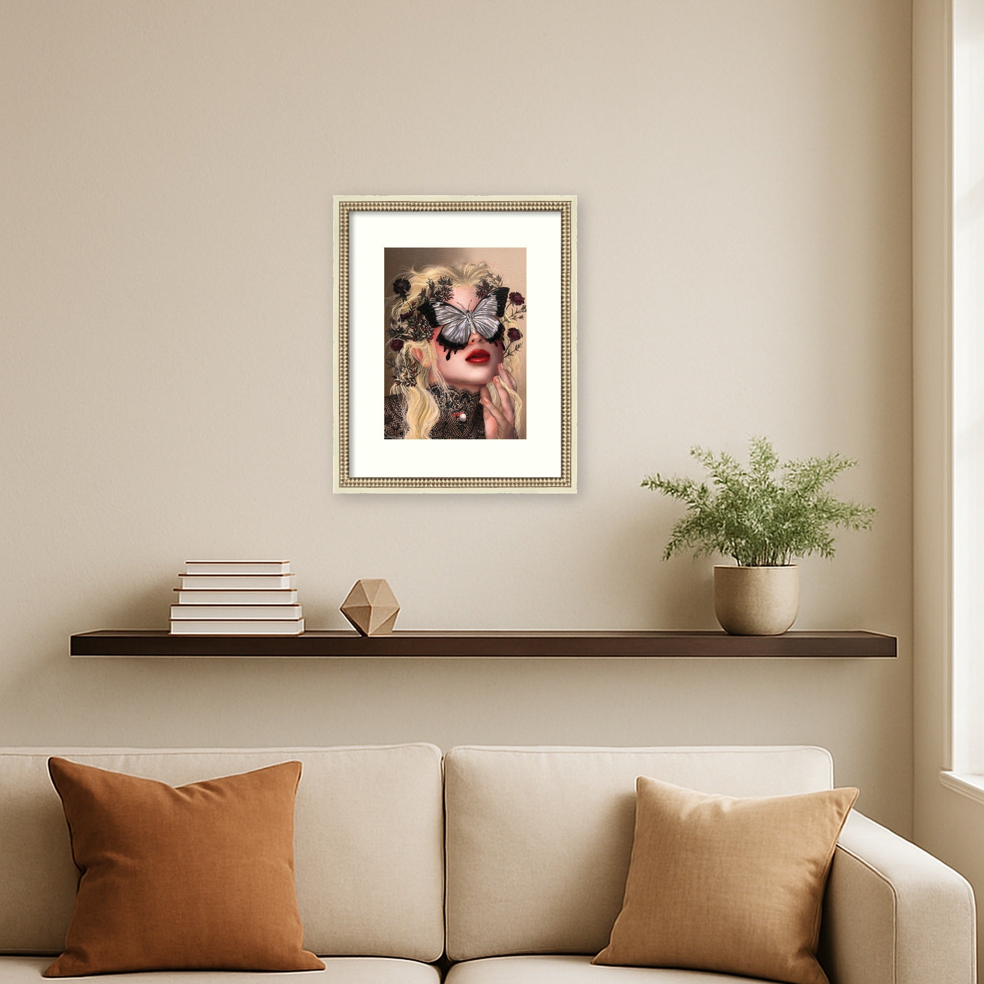 Framed Art 18 x 22 Castellan Distressed White 6