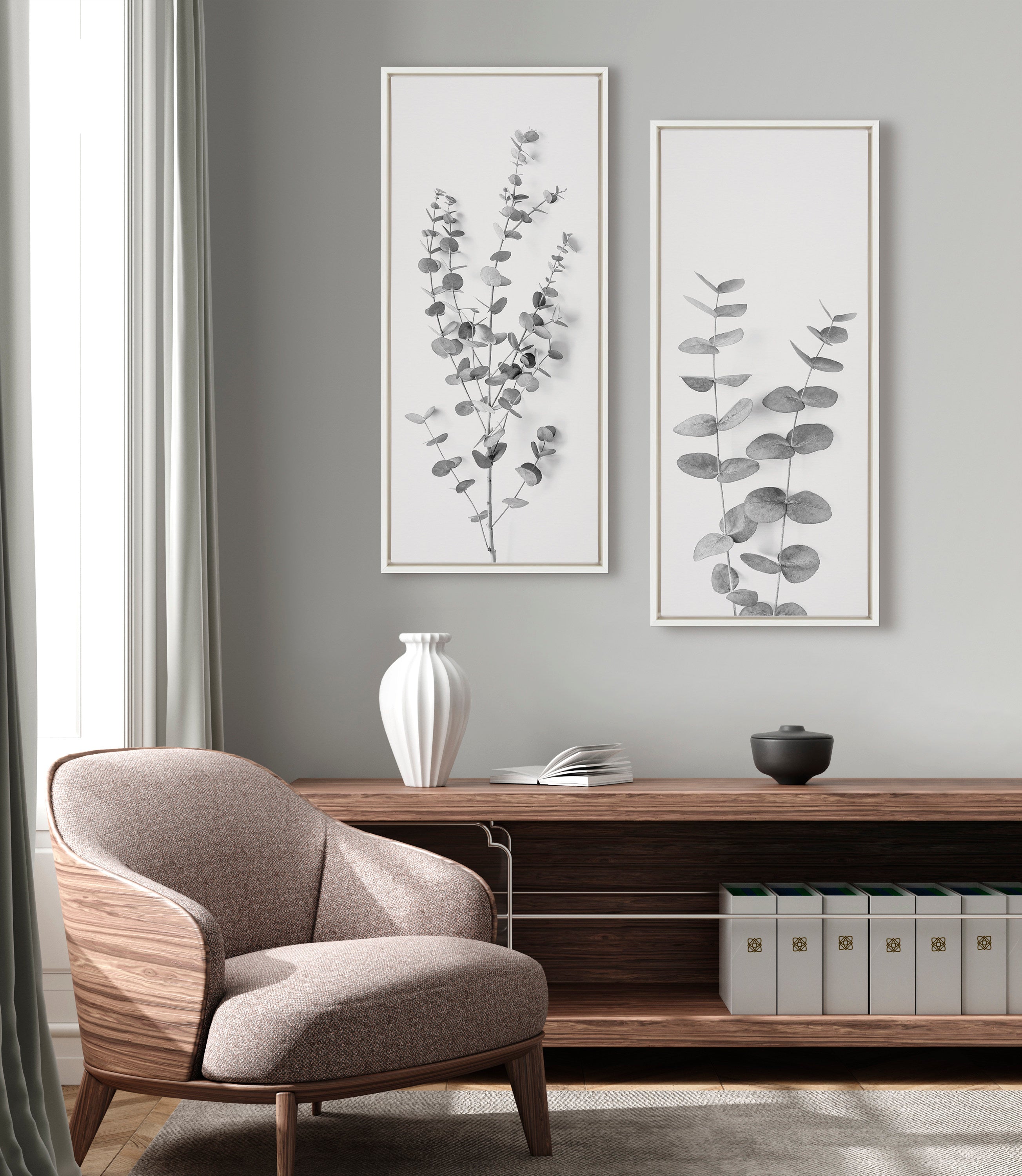 Framed Canvas Sylvie White 18x40 6