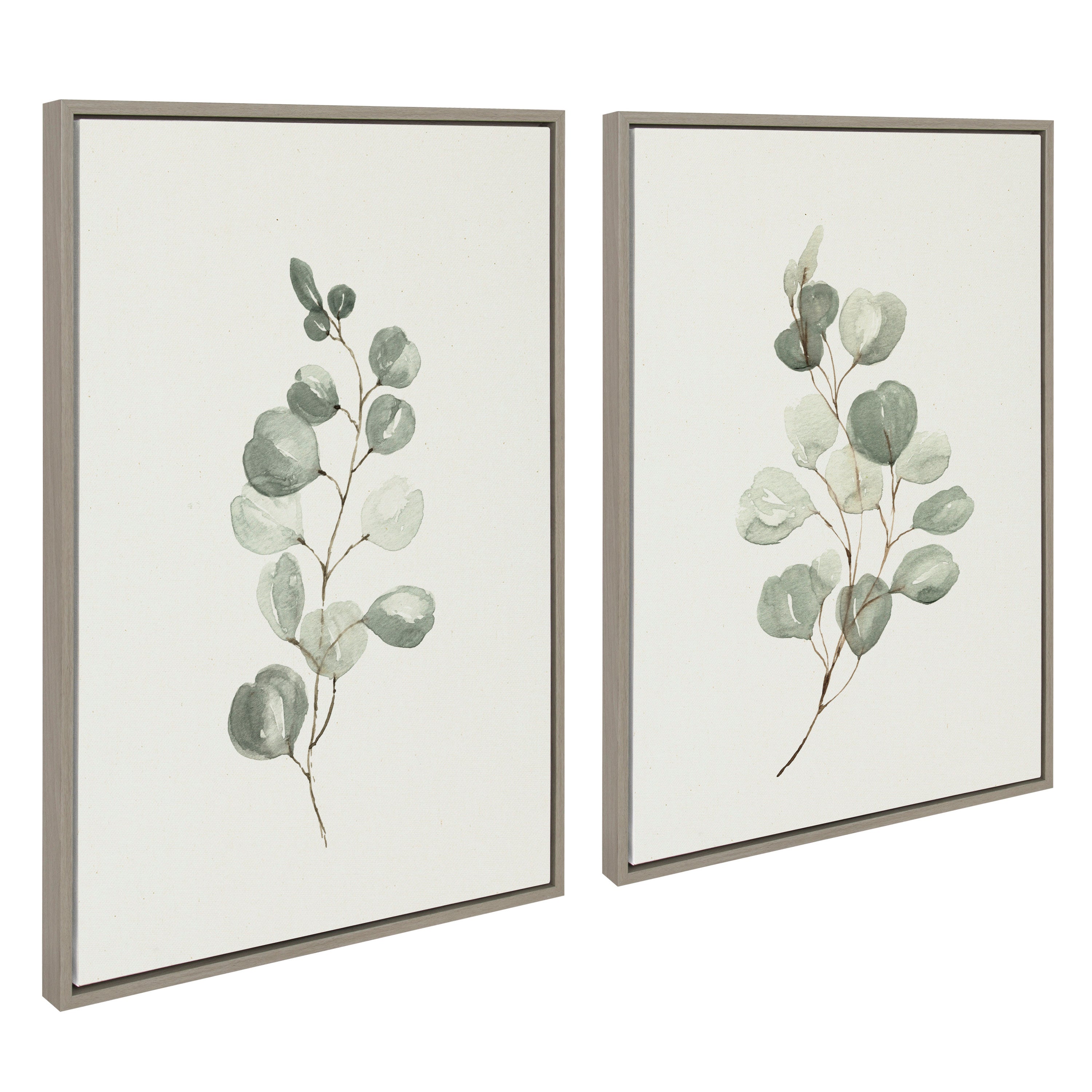 Sylvie Eucalyptus Framed Canvas Set by Maja Mitrovic of Makes My Day Happy