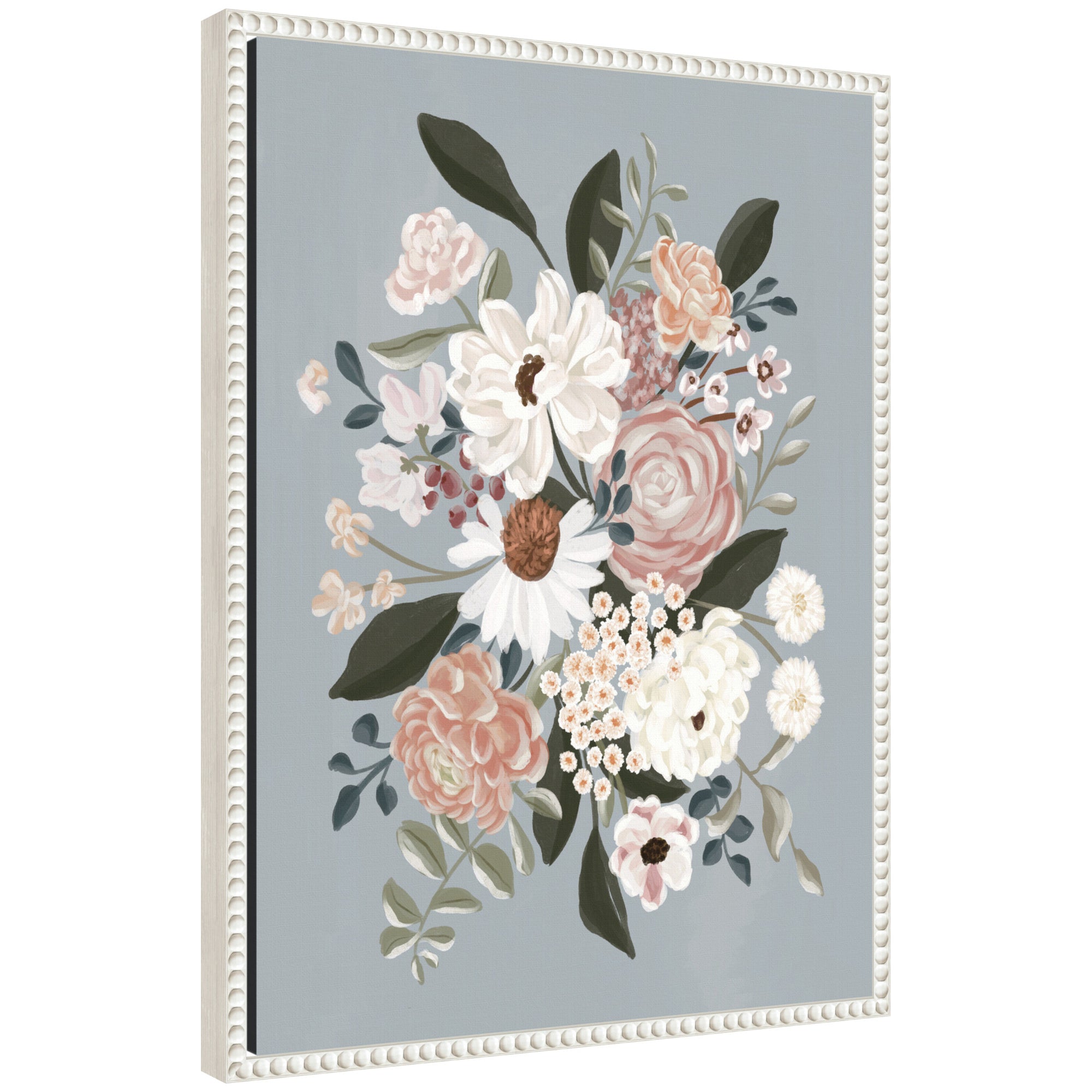 Framed Canvas Sylvie Beaded White 18x24 1