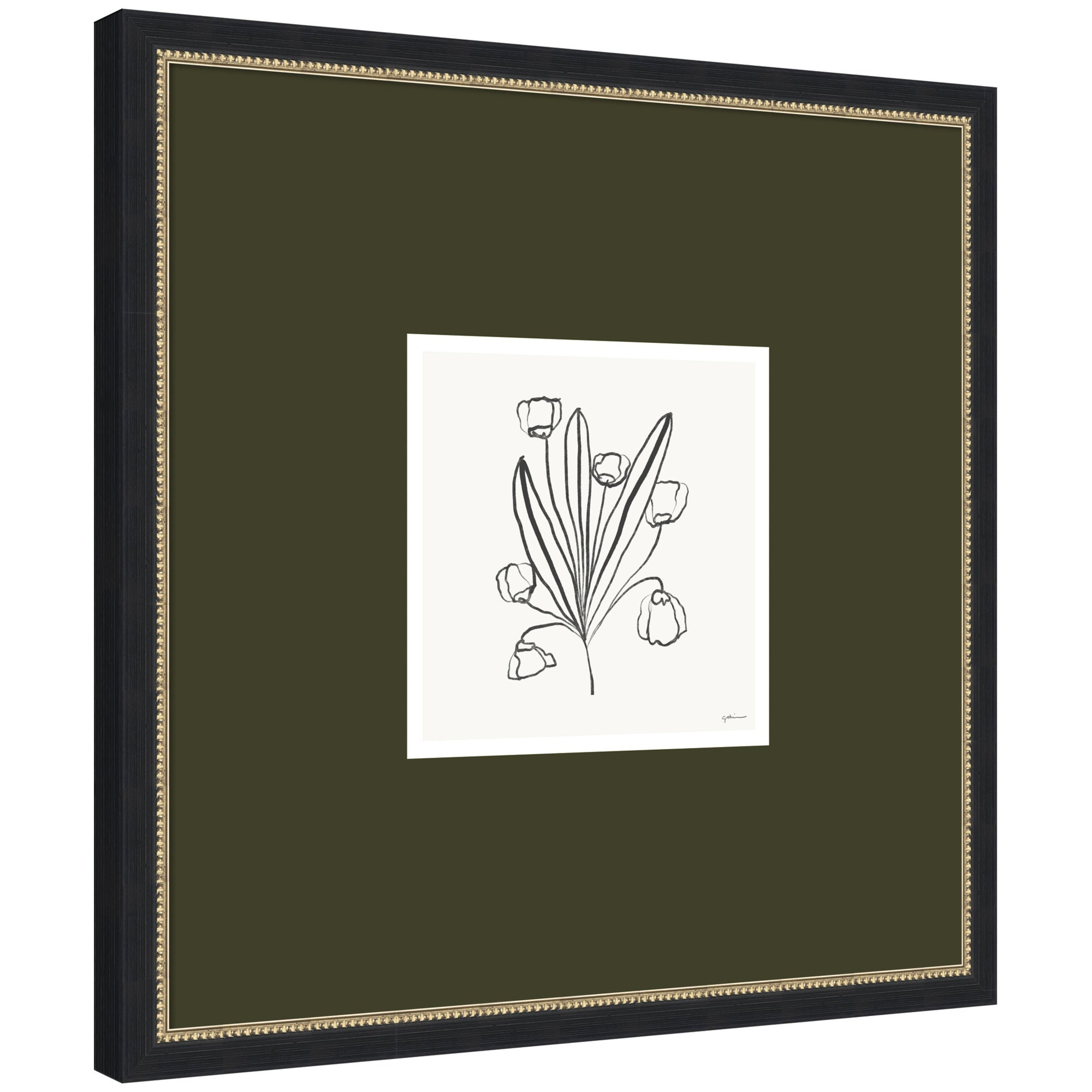 Framed Art 26x26 Green Matted to 11x11 Belmont Black 7