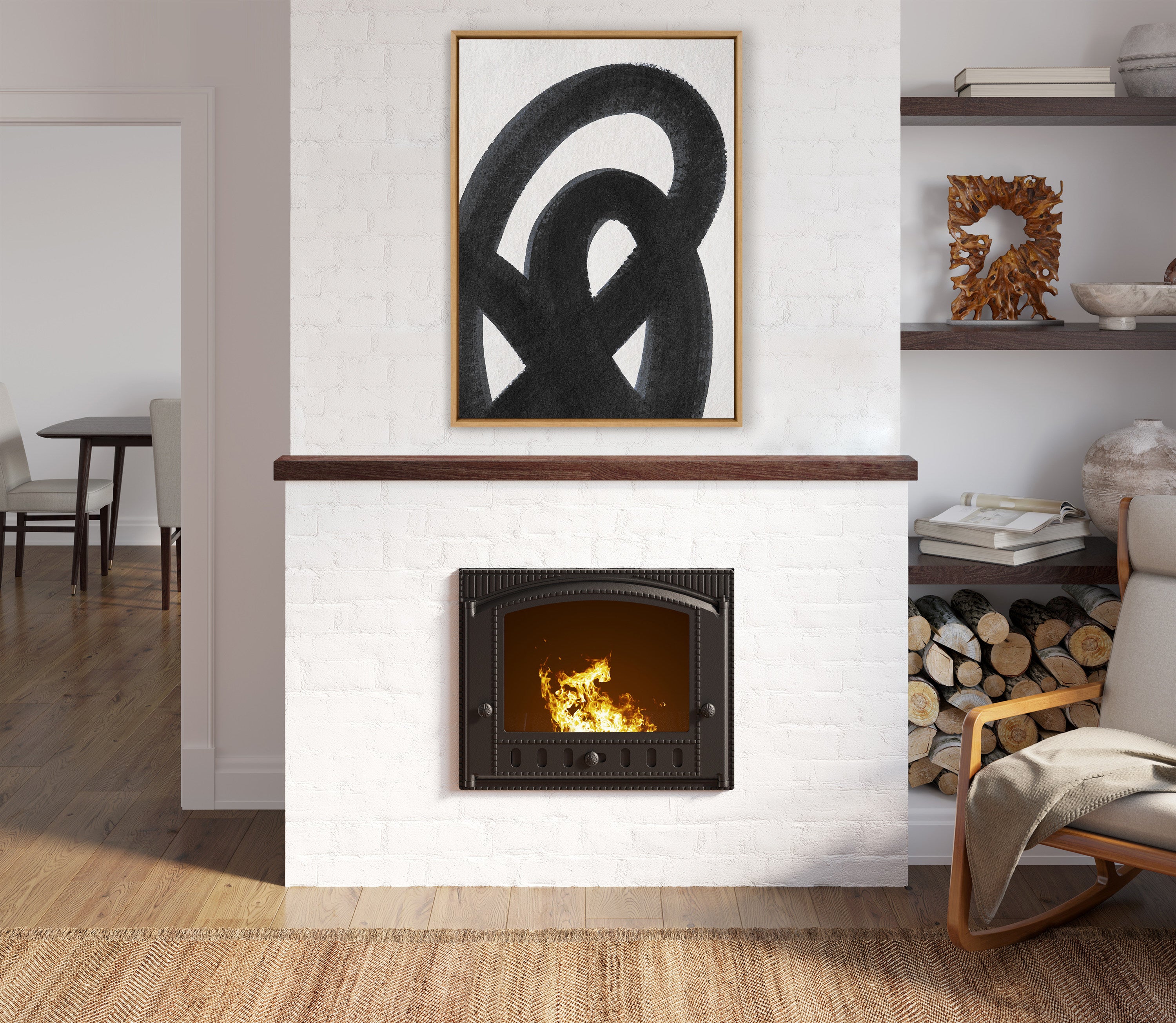 Framed Canvas Sylvie Natural 32x42 5