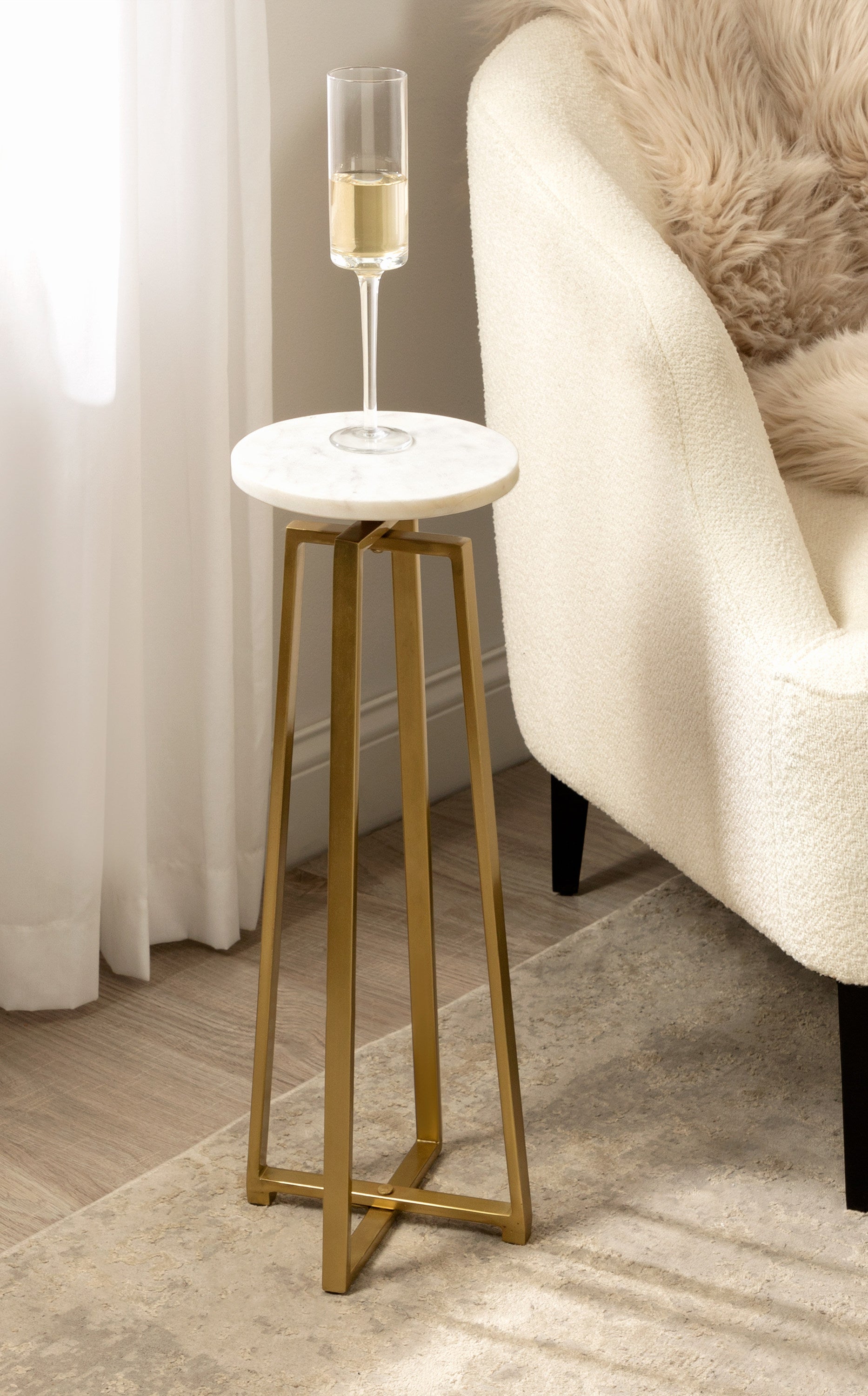 Drink Table Marble Gold 9x9x23 7