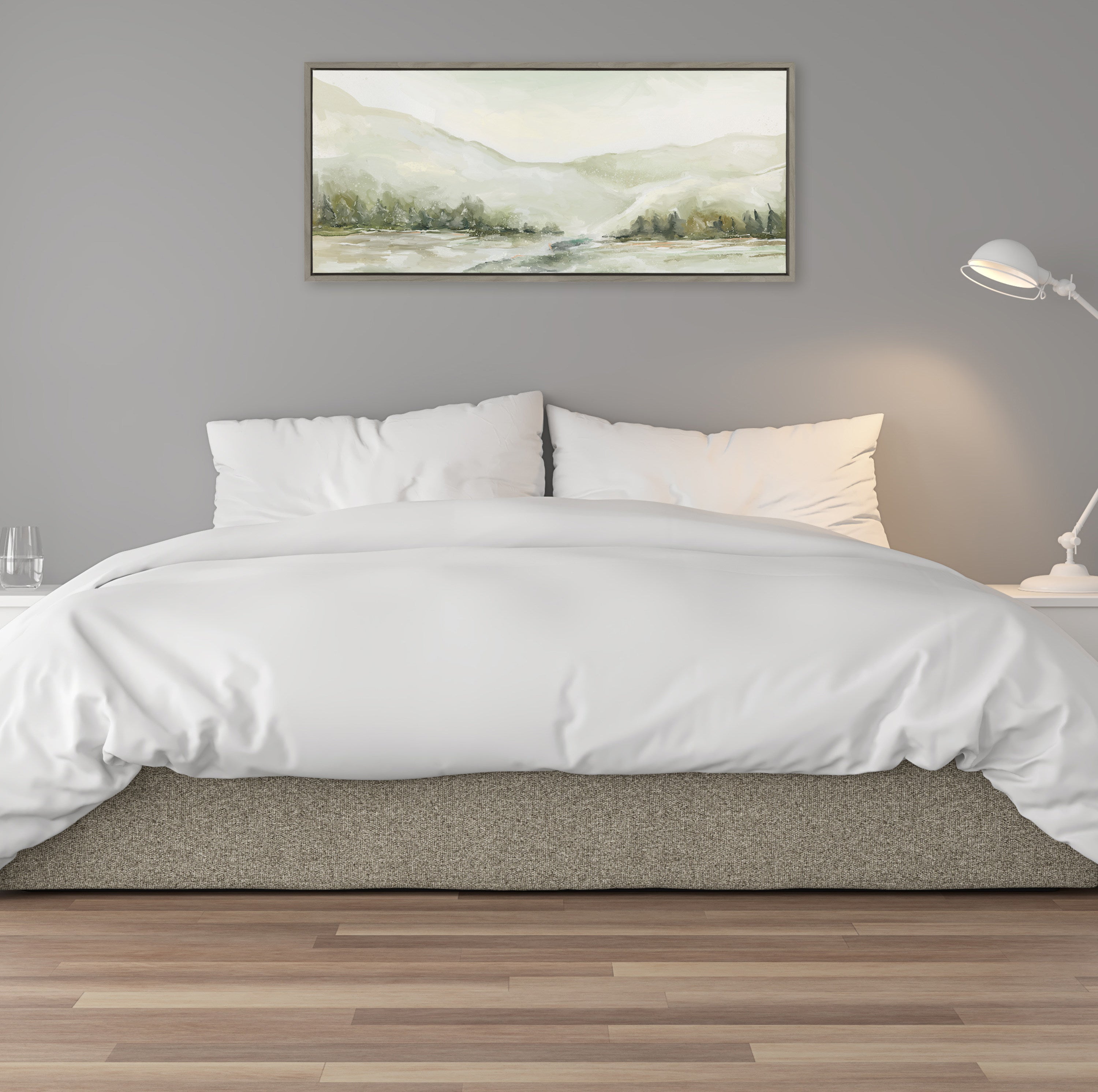 Framed Canvas 18x40 Sylvie Graywash 5