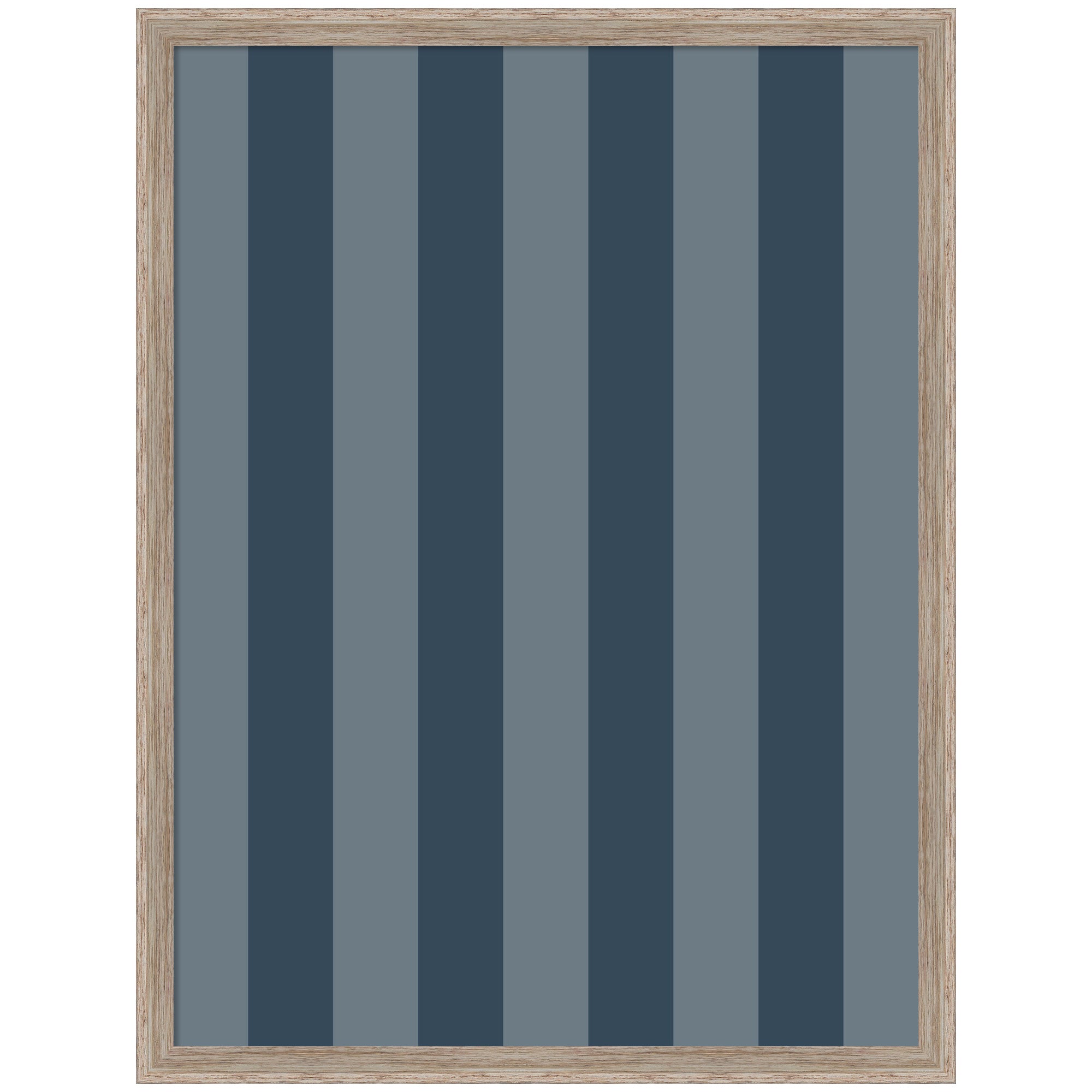 Framed Fabric Pinboard Wide Stripes Blue Wall Organization